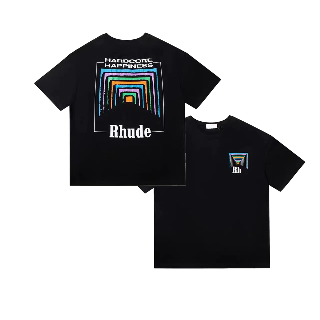 Rhude Loose T Shirts Men Top Cotton Horse Steed Print Short Sleev (1) - www.newkick.vip