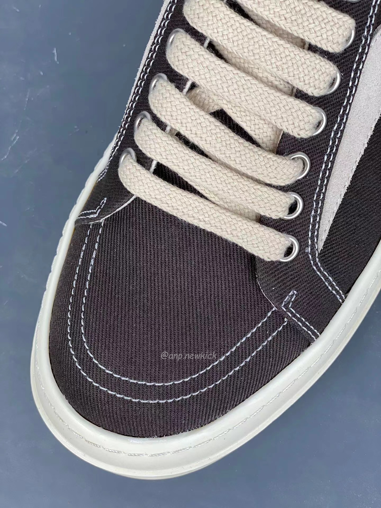 Rick Owens Leather Low Top Vintage Sneakers Suede Canvas Black Taupe Grey Faded Pnk Pearl Milk Dark Dust (10) - www.newkick.vip