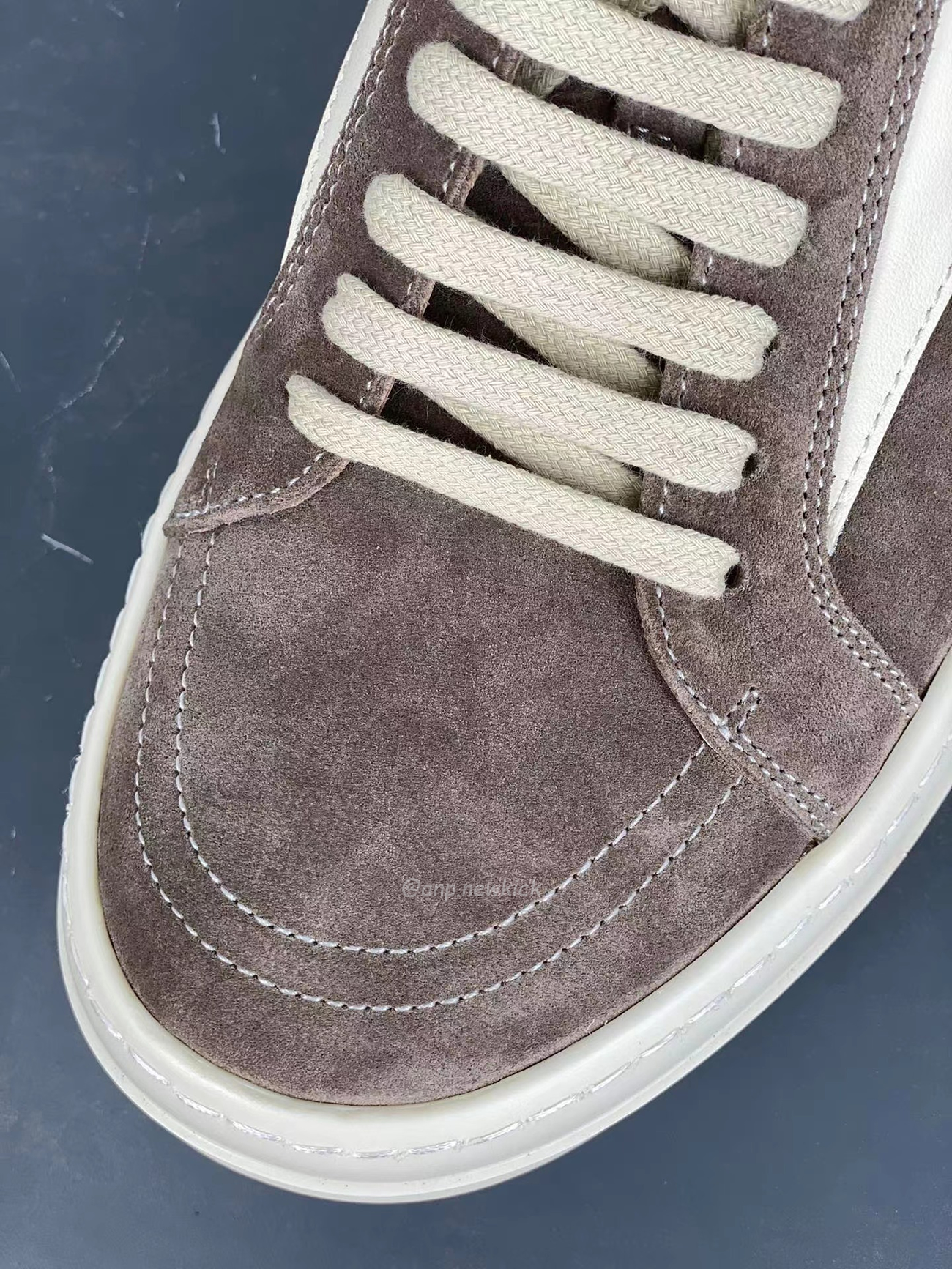 Rick Owens Leather Low Top Vintage Sneakers Suede Canvas Black Taupe Grey Faded Pnk Pearl Milk Dark Dust (2) - www.newkick.vip
