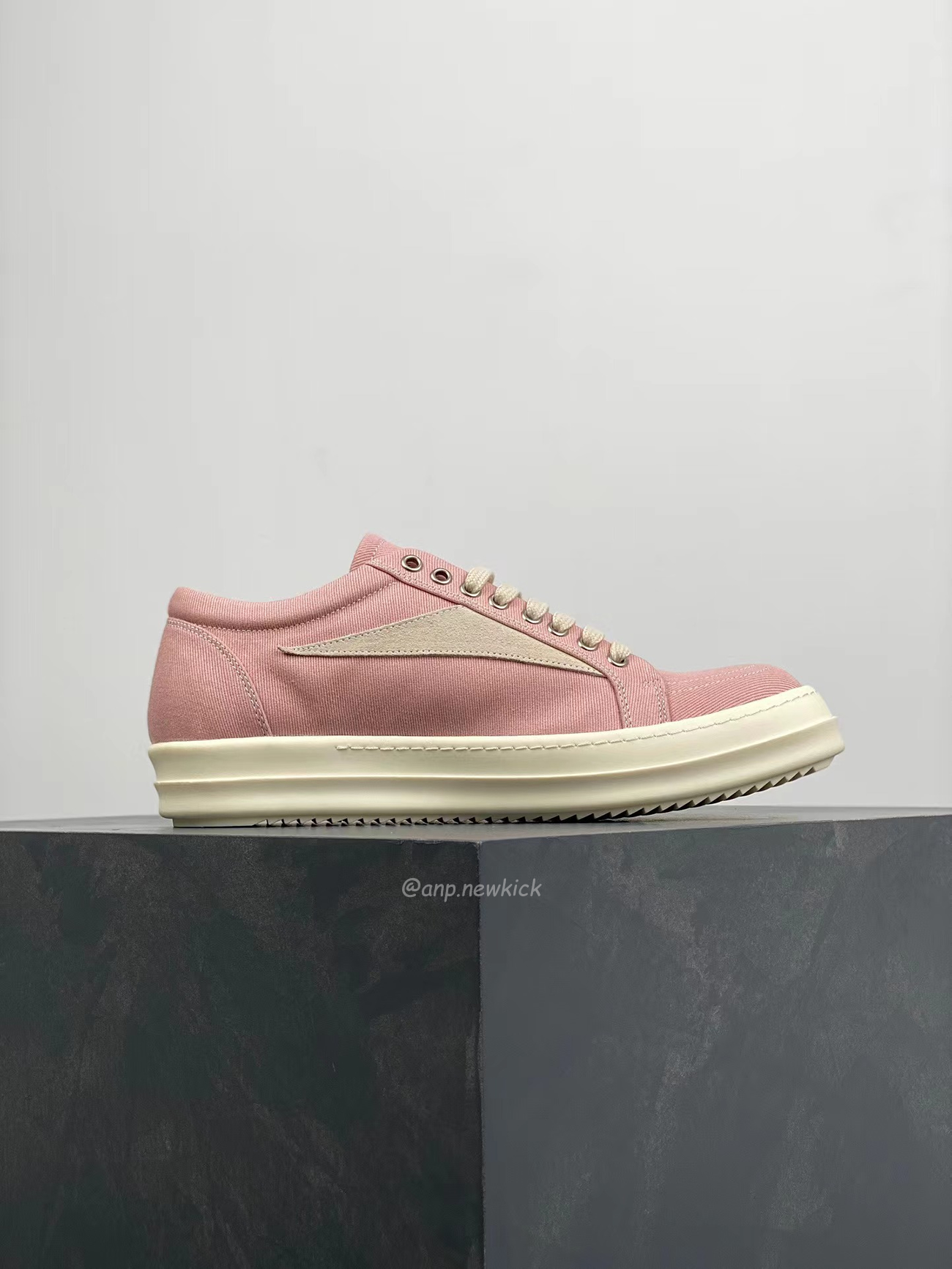 Rick Owens Leather Low Top Vintage Sneakers Suede Canvas Black Taupe Grey Faded Pnk Pearl Milk Dark Dust (27) - www.newkick.vip