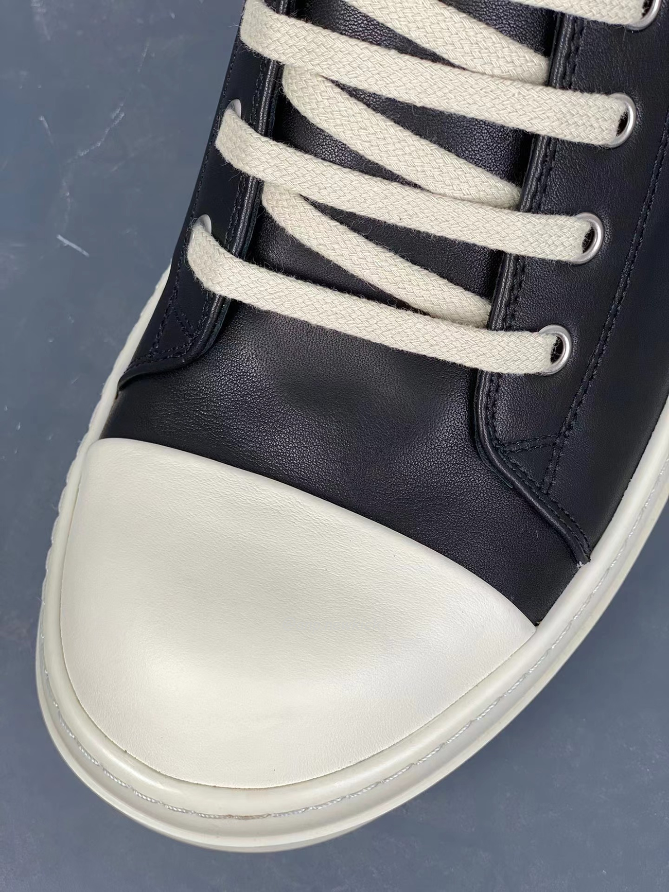 Rick Owens Leather Low Top Vintage Sneakers Suede Canvas Black Taupe Grey Faded Pnk Pearl Milk Dark Dust (4) - www.newkick.vip