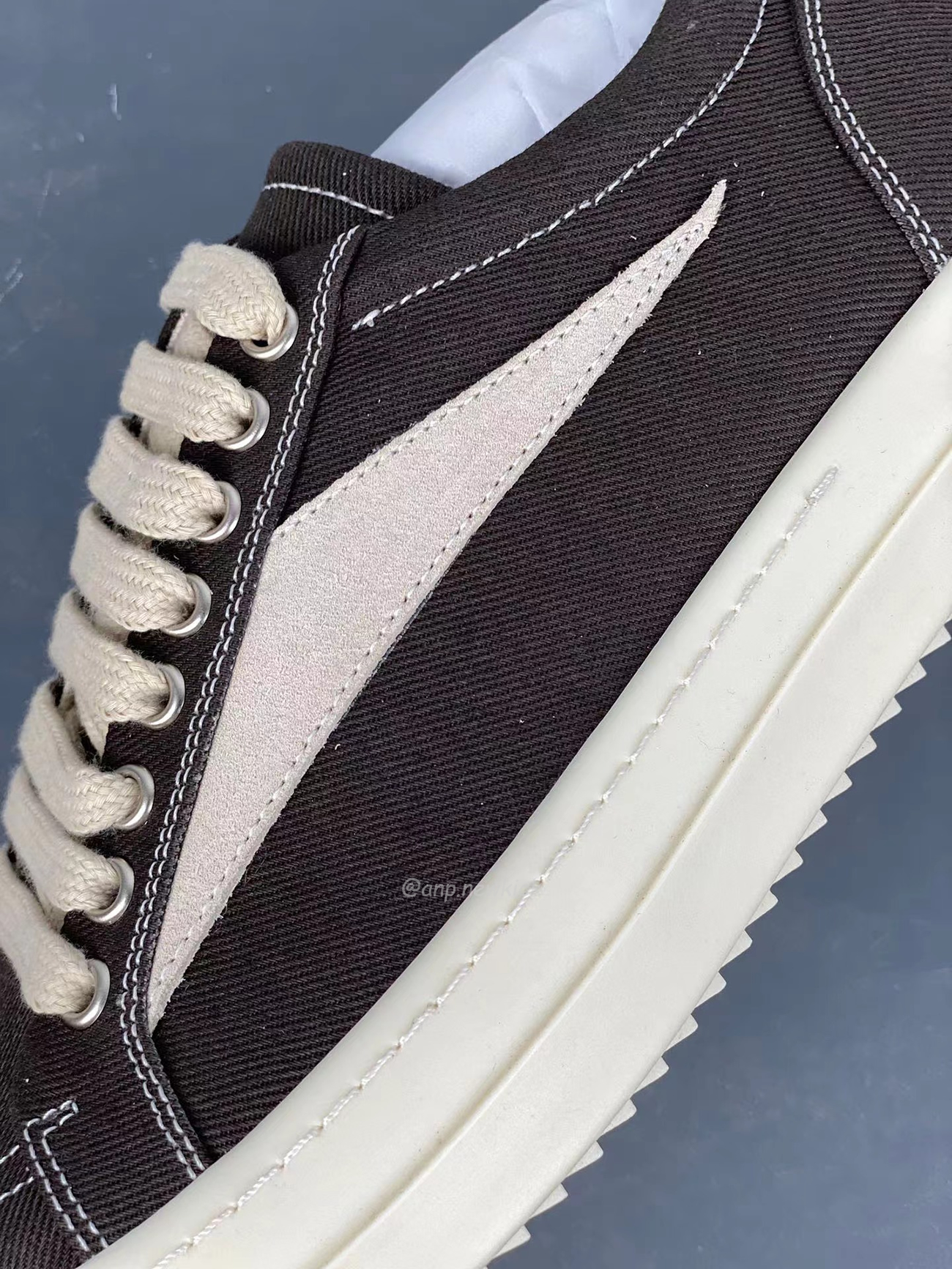 Rick Owens Leather Low Top Vintage Sneakers Suede Canvas Black Taupe Grey Faded Pnk Pearl Milk Dark Dust (5) - www.newkick.vip
