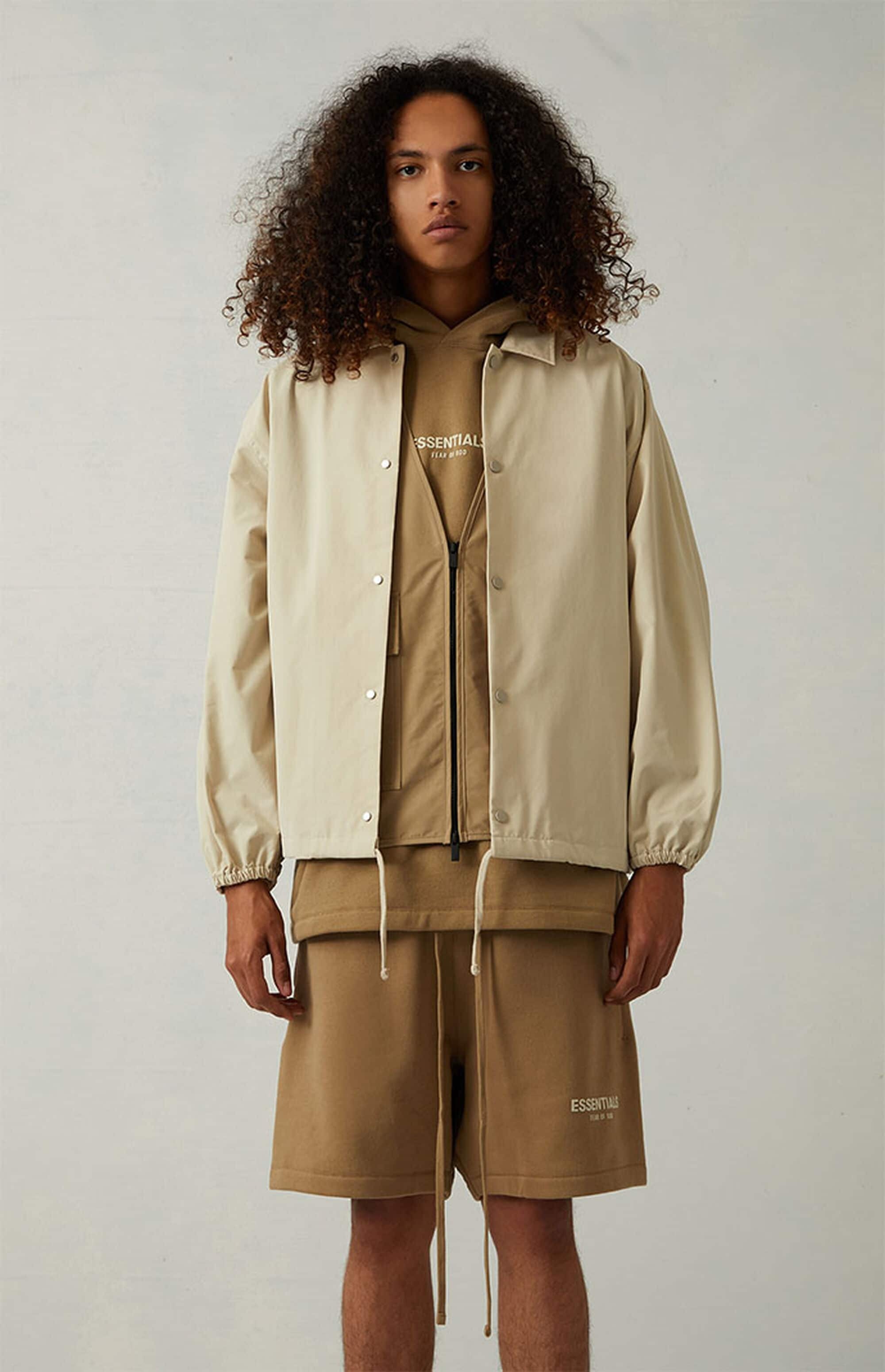 Fear Of God Essentials 1977 Coaches Jacket Iron Oak (15) - www.newkick.vip
