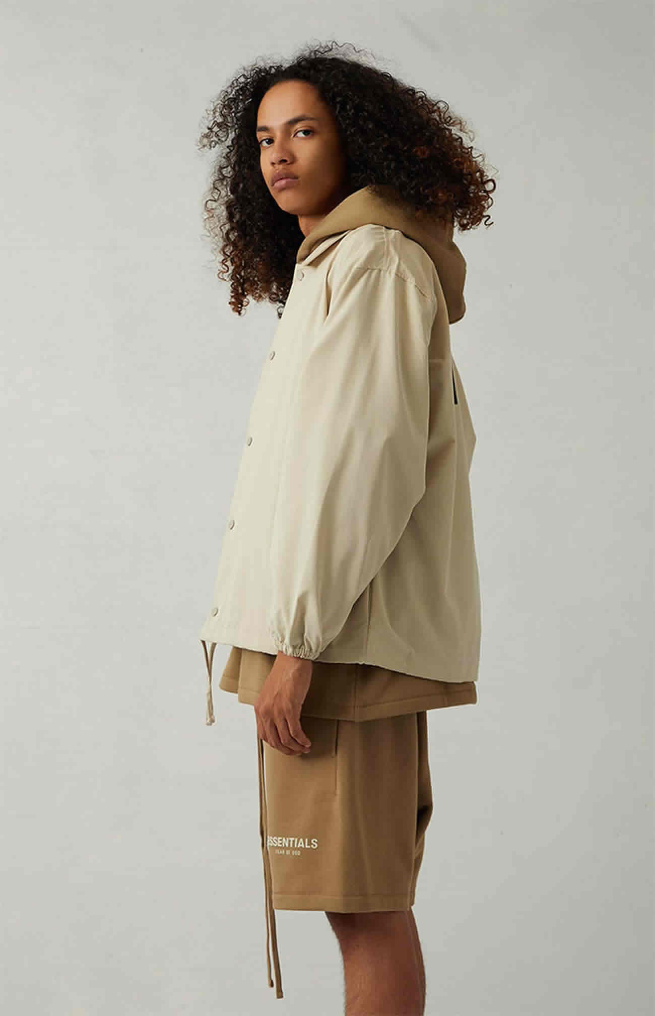 Fear Of God Essentials 1977 Coaches Jacket Iron Oak (26) - www.newkick.vip