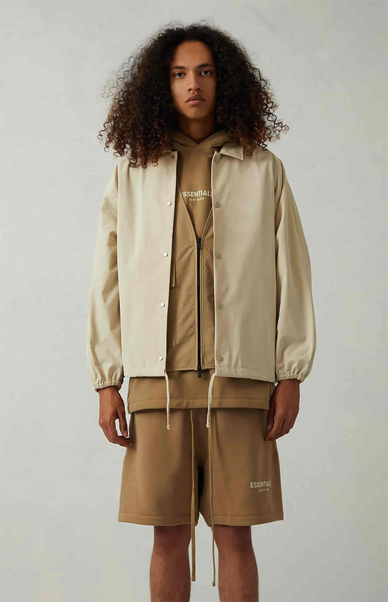 Fear Of God Essentials 1977 Coaches Jacket Iron Oak (29) - www.newkick.vip