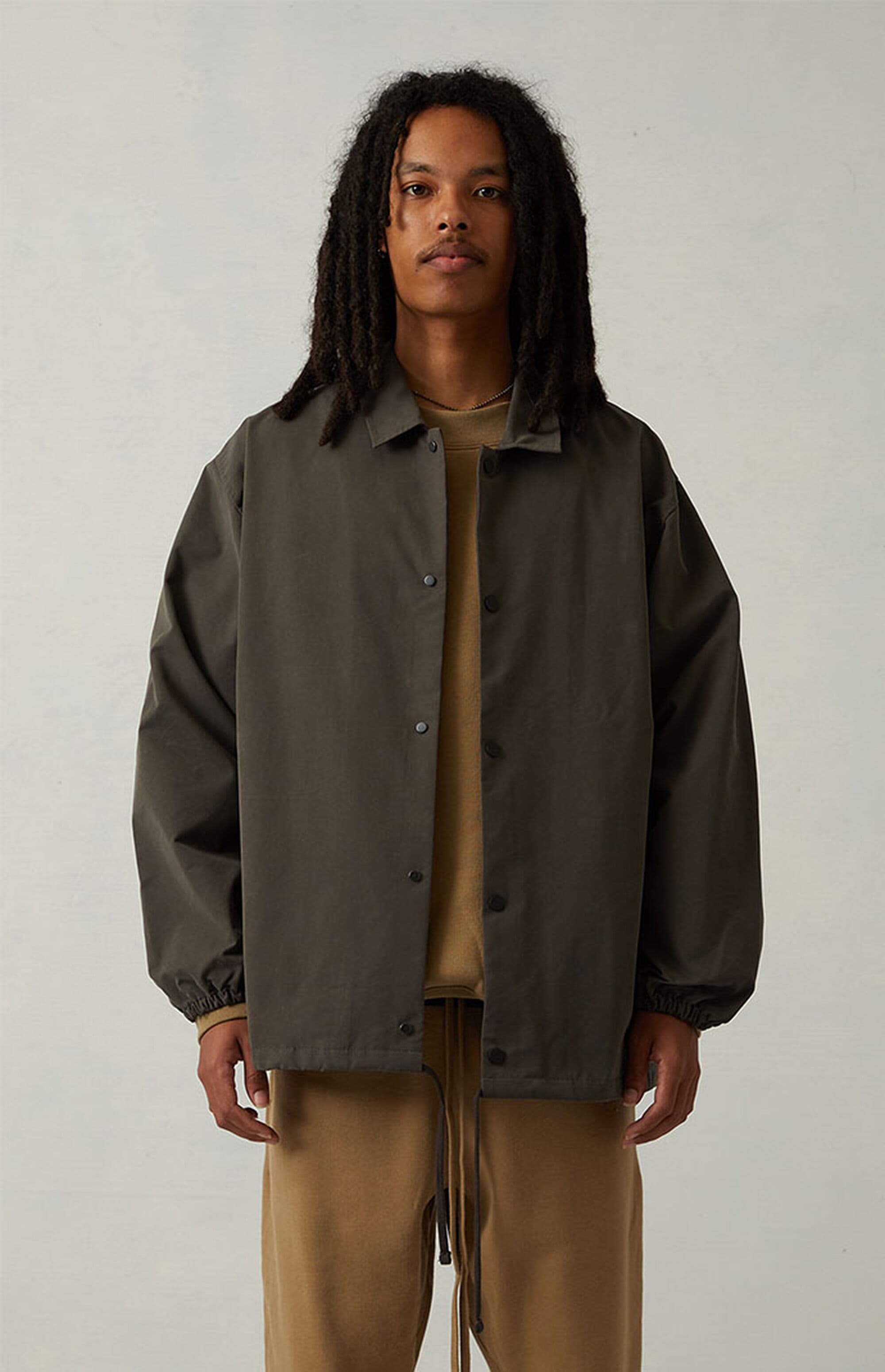 Fear Of God Essentials 1977 Coaches Jacket Iron Oak (7) - www.newkick.vip