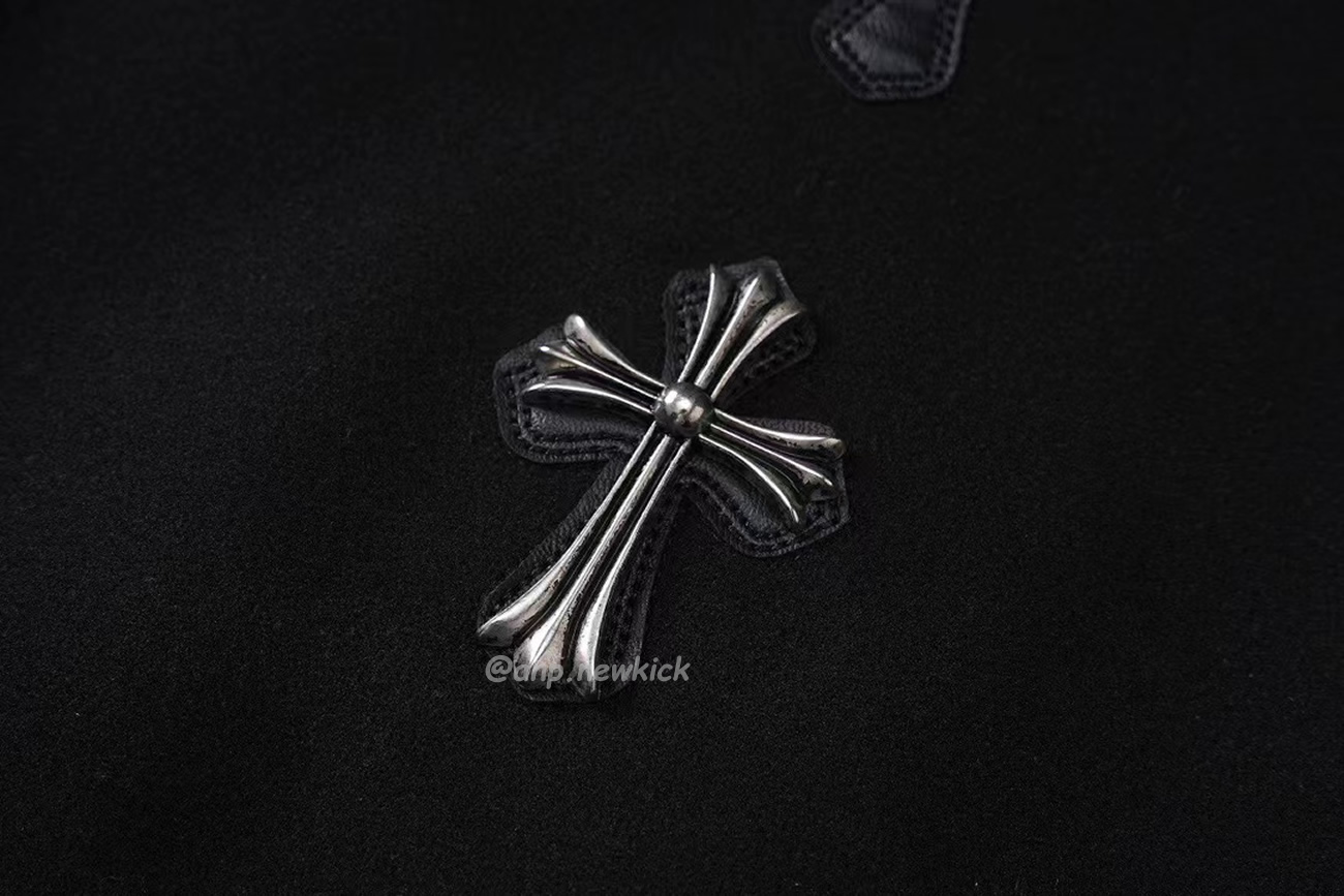 Chrome Hearts Patchwork Baseball Cross Jacket Black White (7) - www.newkick.vip