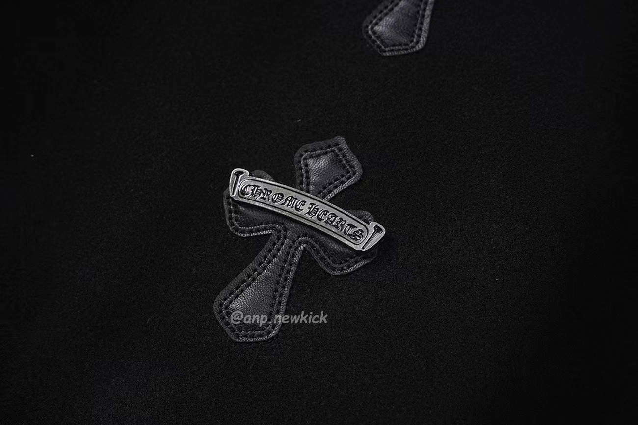 Chrome Hearts Patchwork Baseball Cross Jacket Black White (9) - www.newkick.vip