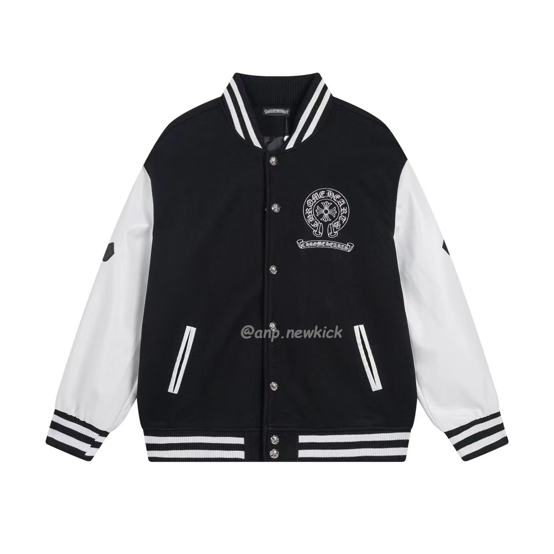Chrome Hearts Patchwork Baseball Jacket Black White (1) - www.newkick.vip Chrome Hearts Patchwork Baseball Jacket Black White (1) - www.newkick.vip