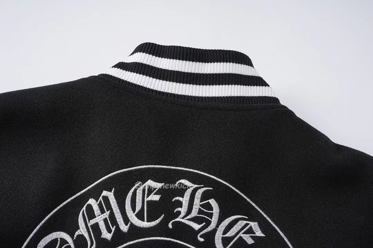 Chrome Hearts Patchwork Baseball Jacket Black White (2) - www.newkick.vip Chrome Hearts Patchwork Baseball Jacket Black White (2) - www.newkick.vip