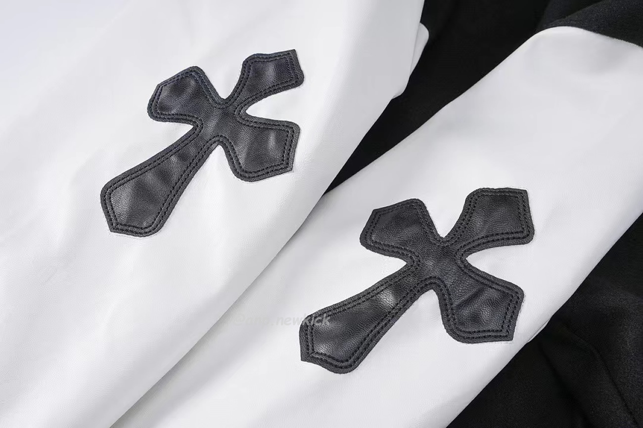 Chrome Hearts Patchwork Baseball Jacket Black White (4) - www.newkick.vip Chrome Hearts Patchwork Baseball Jacket Black White (4) - www.newkick.vip