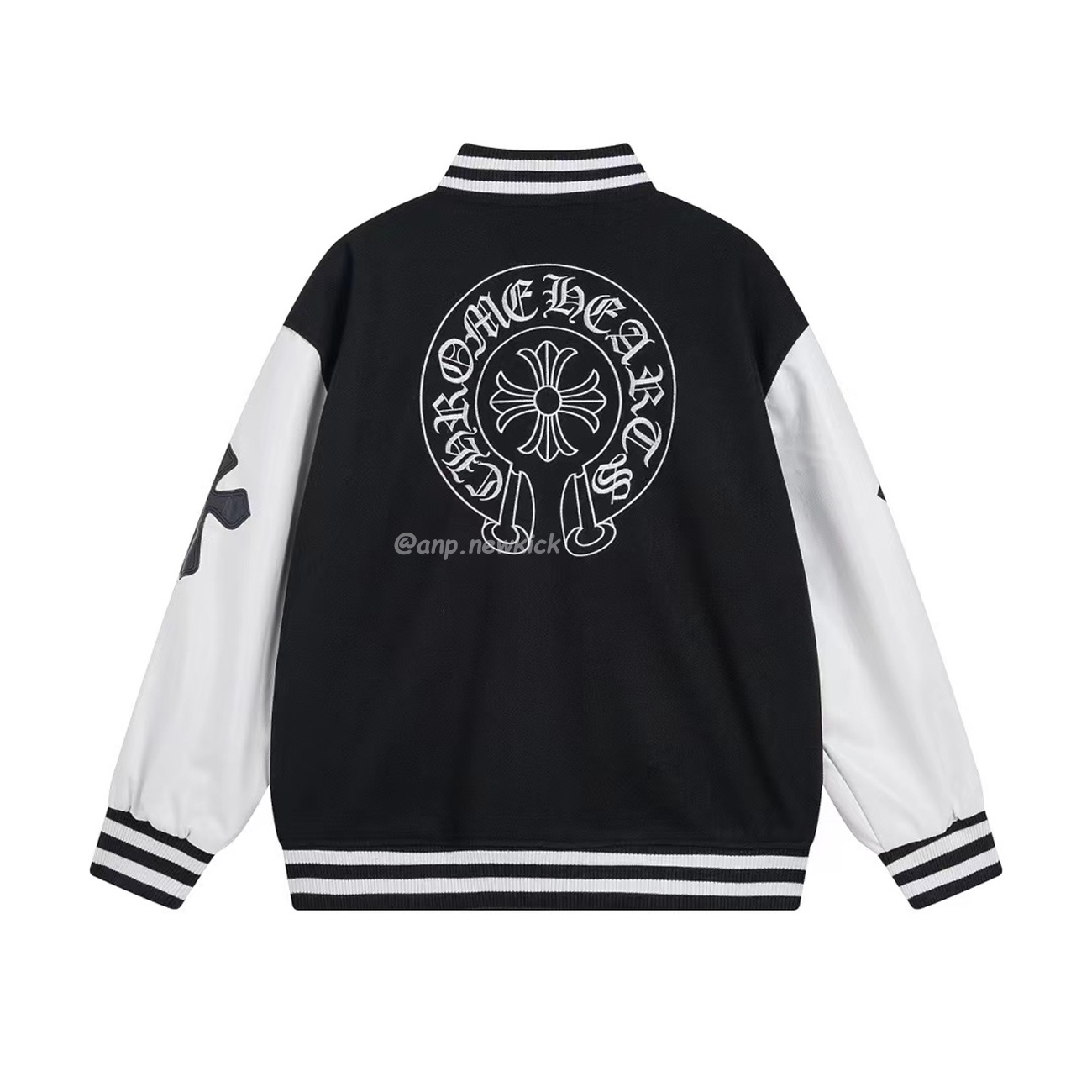 Chrome Hearts Patchwork Baseball Jacket Black White (7) - www.newkick.vip