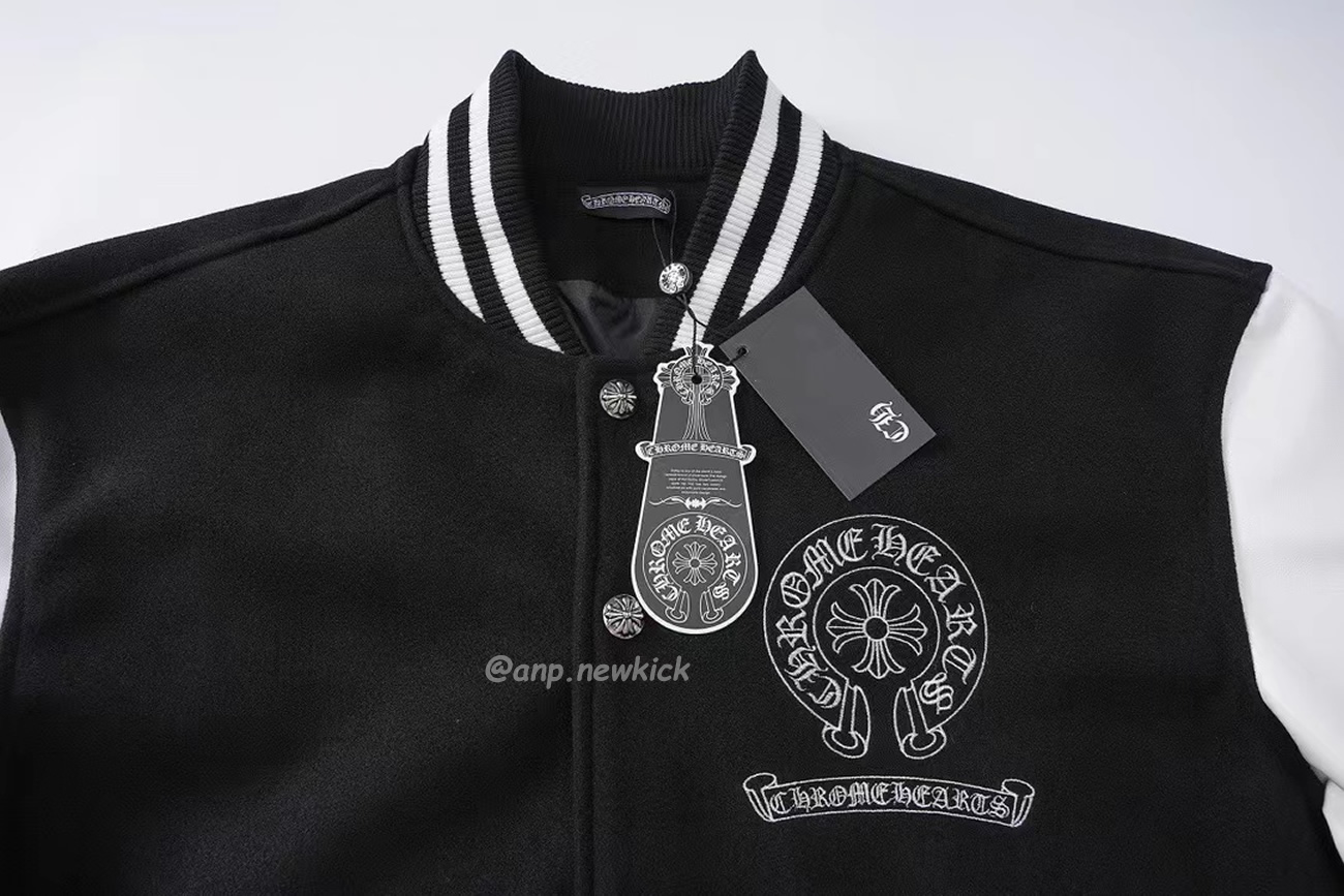 Chrome Hearts Patchwork Baseball Jacket Black White (9) - www.newkick.vip