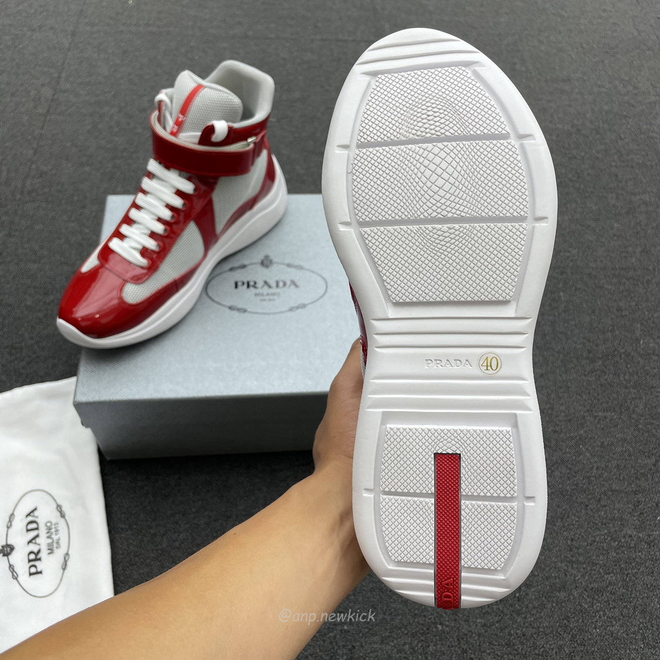 Prada Americas Cup High Top Sneakers (3) - www.newkick.vip