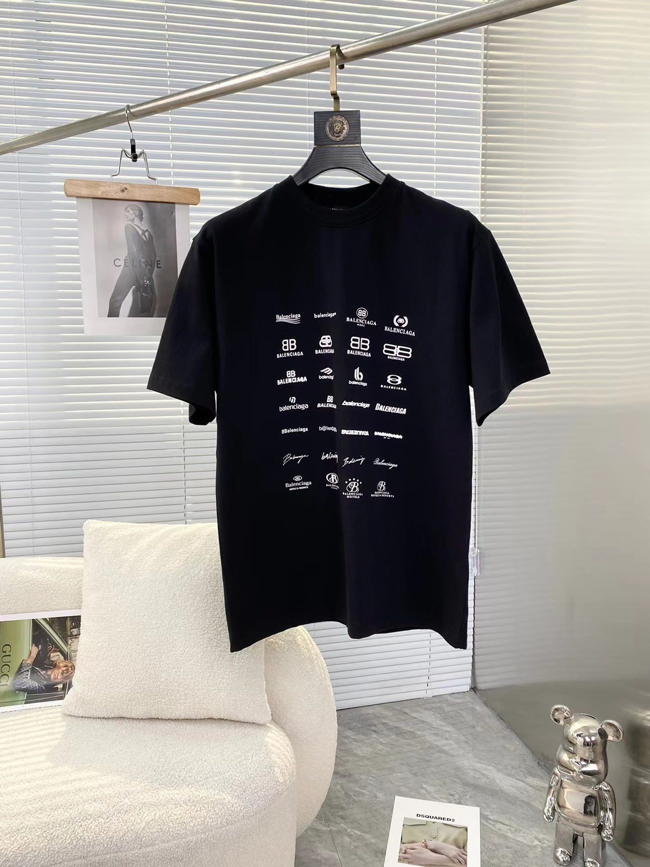 Balenciaga Archives Logo Printed Cotton T Shirt (9) - www.newkick.vip