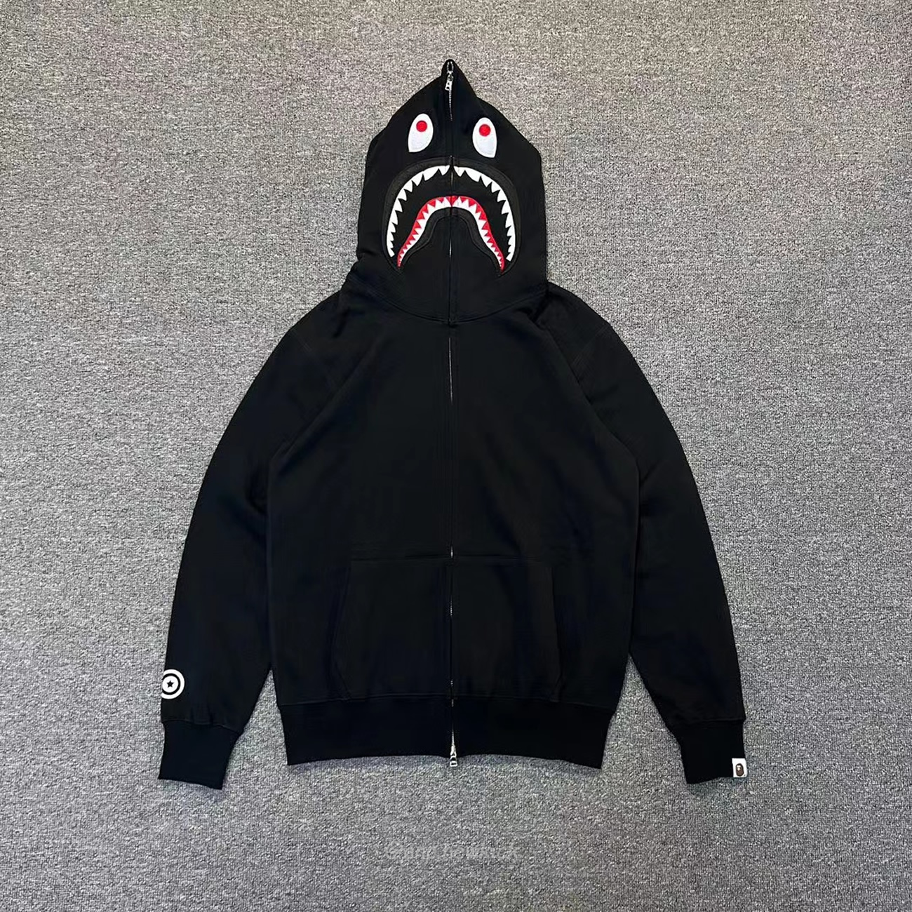 Bape Shark Full Zip Hoodie Black Ss22 (6) - www.newkick.vip