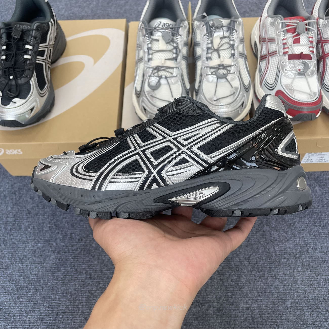 Asics Gel Kahana Tr V4 Carbon Black Silver White Cream Cranberry (13) - www.newkick.vip