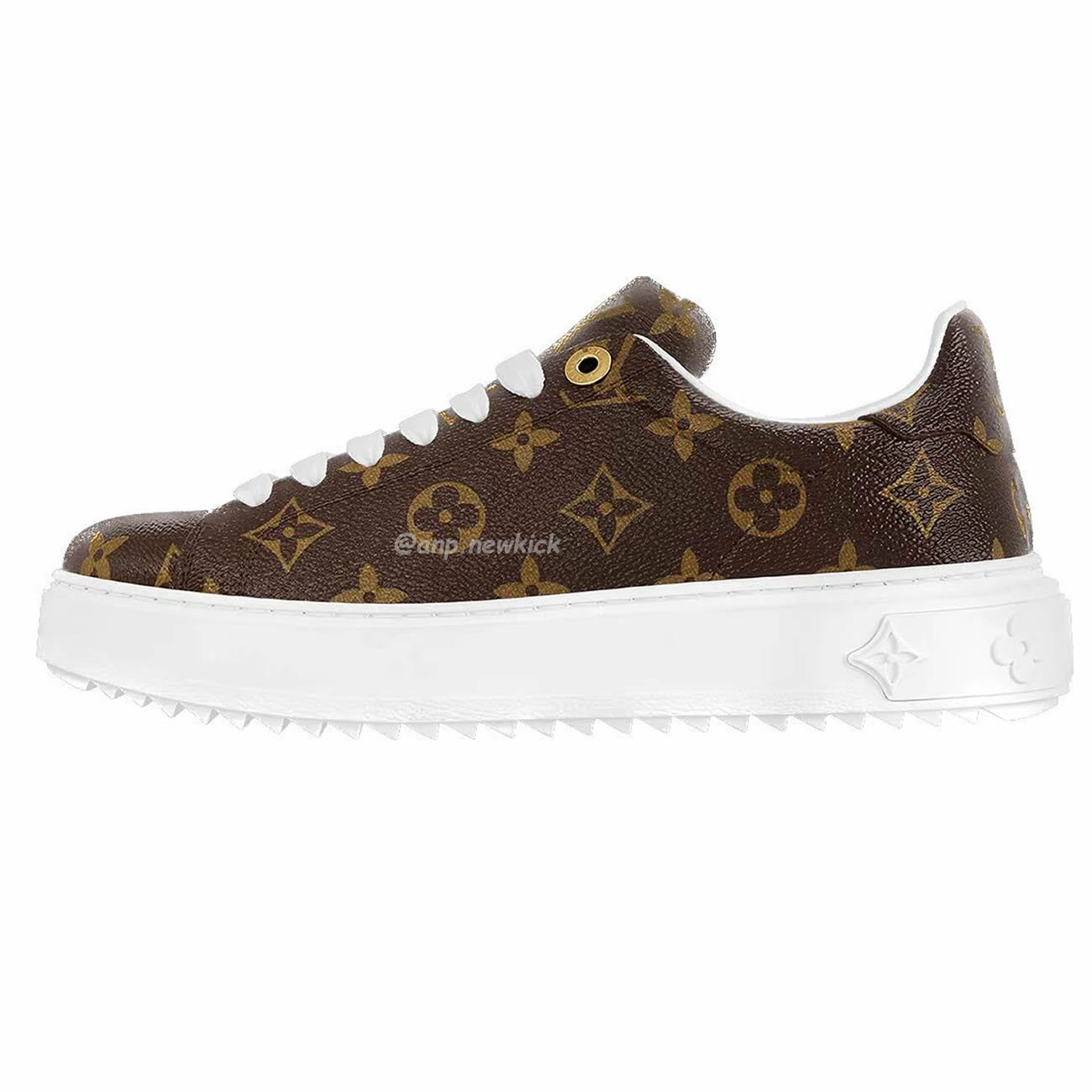 Louis Vuitton Time Out Monogram Leather Cacao Brown White Womens 1a8fjr (1) - www.newkick.vip
