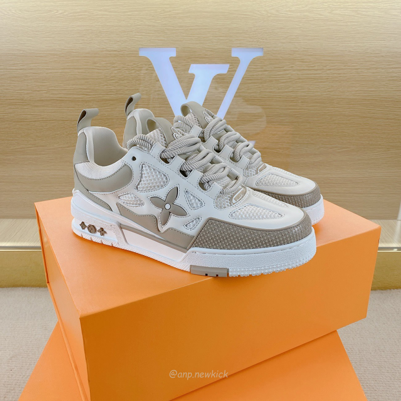 Louis Vuitton Lv Skate Sneaker Beige White 1aarqh (6) - www.newkick.vip