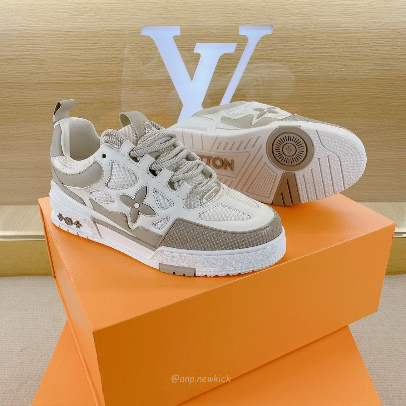 Louis Vuitton Lv Skate Sneaker Beige White 1aarqh (9) - www.newkick.vip