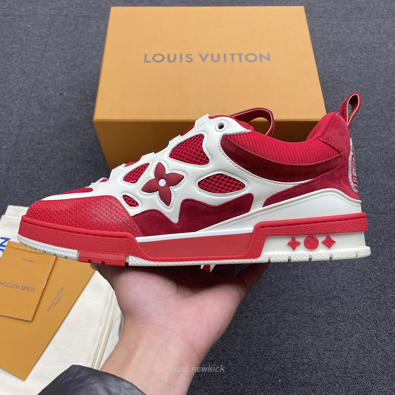 Louis Vuitton Lv Skate Sneaker Red White 1aars5 (3) - www.newkick.vip