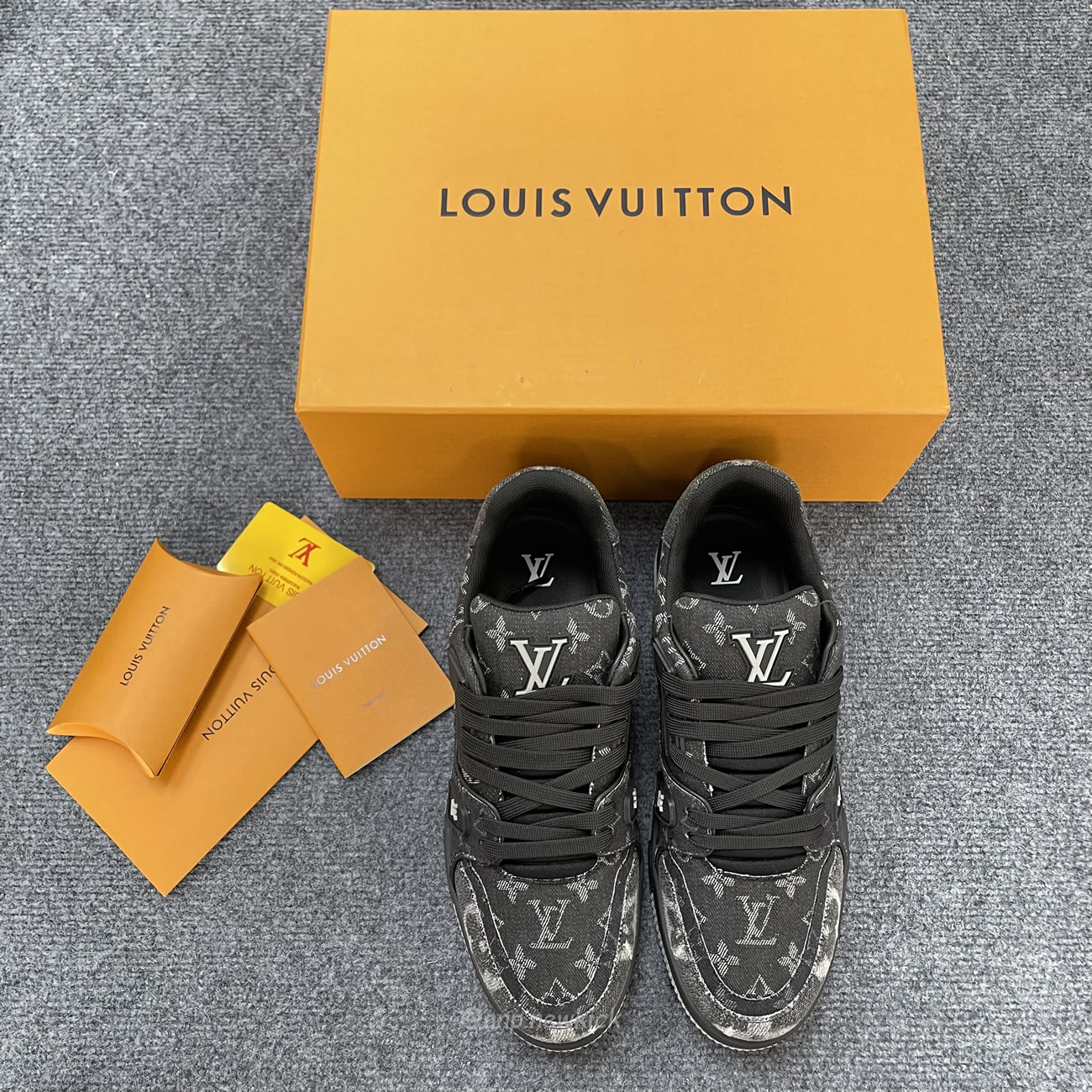 Louis Vuitton Lv Trainer Black Monogram Denim 1ac4zg (5) - www.newkick.vip