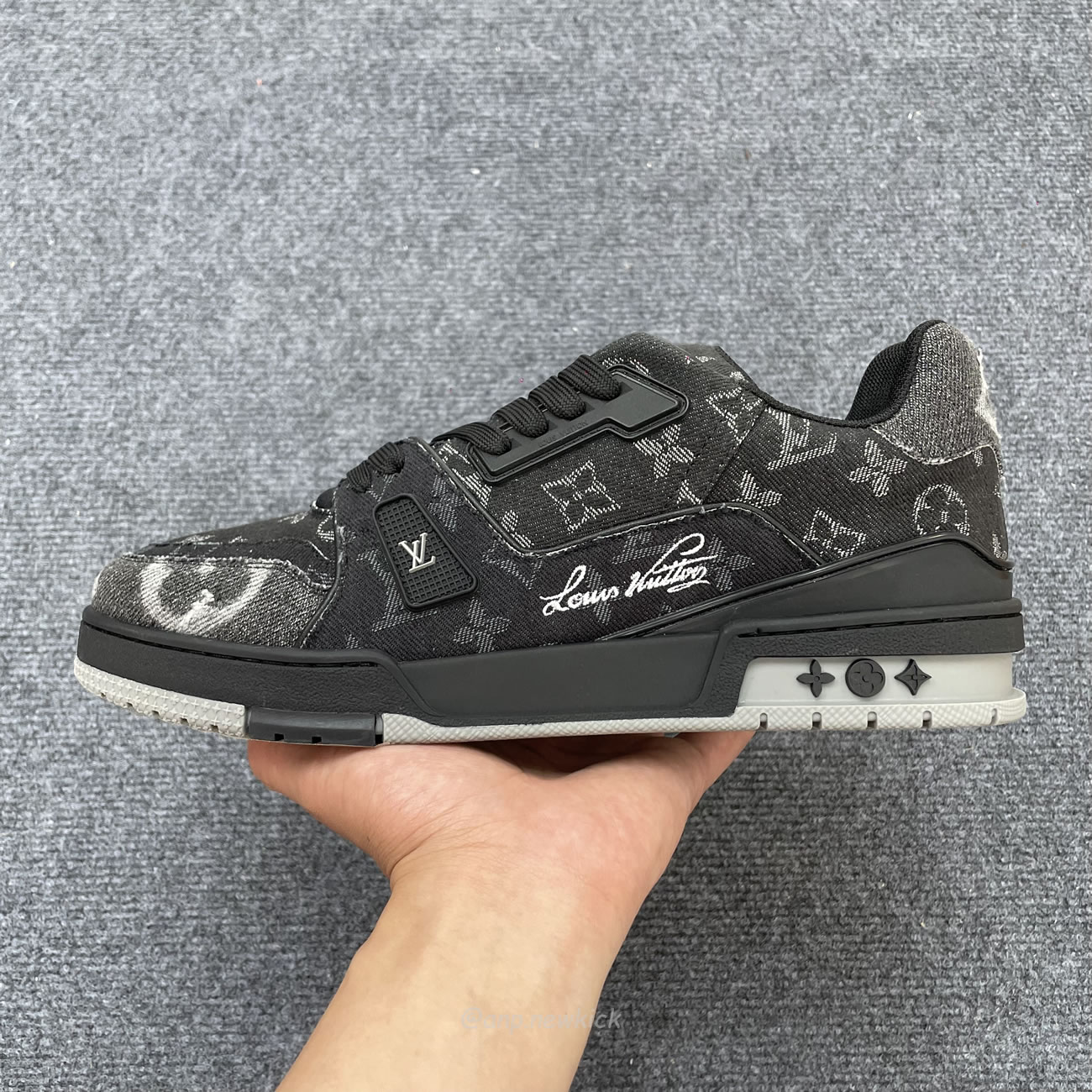 Louis Vuitton Lv Trainer Black Monogram Denim 1ac4zg (8) - www.newkick.vip