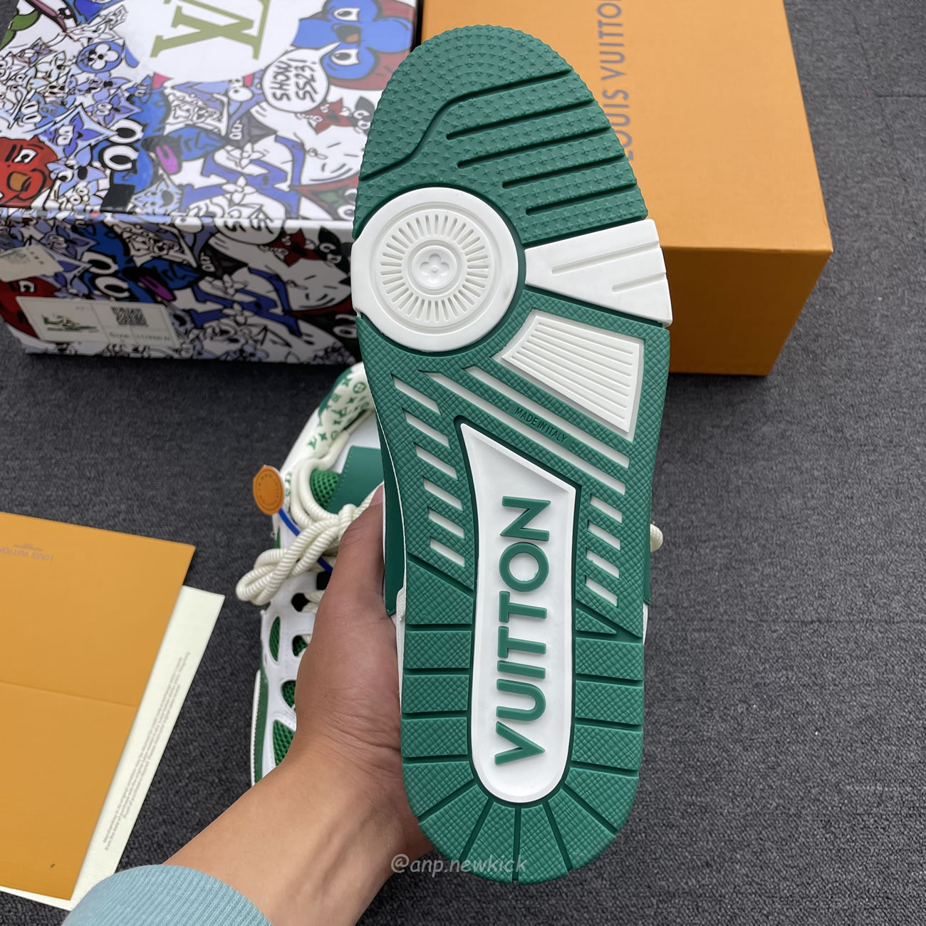 Louis Vuitton Lv Skate Sneaker Green White 1ac520 (6) - www.newkick.vip