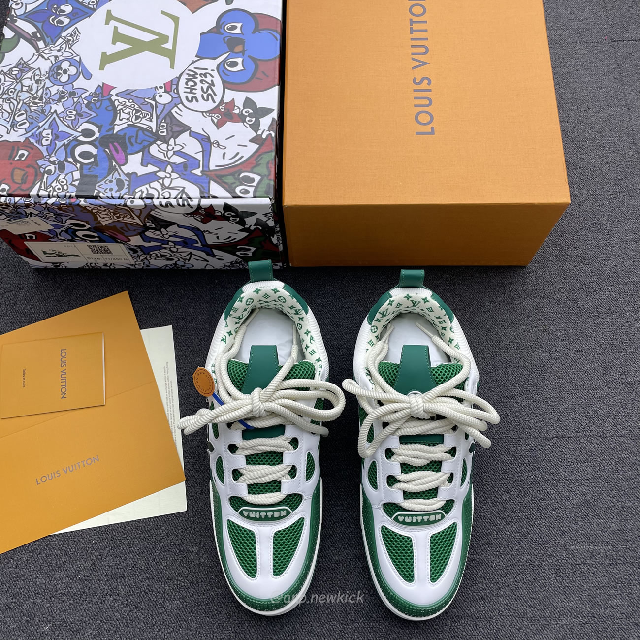 Louis Vuitton Lv Skate Sneaker Green White 1ac520 (8) - www.newkick.vip