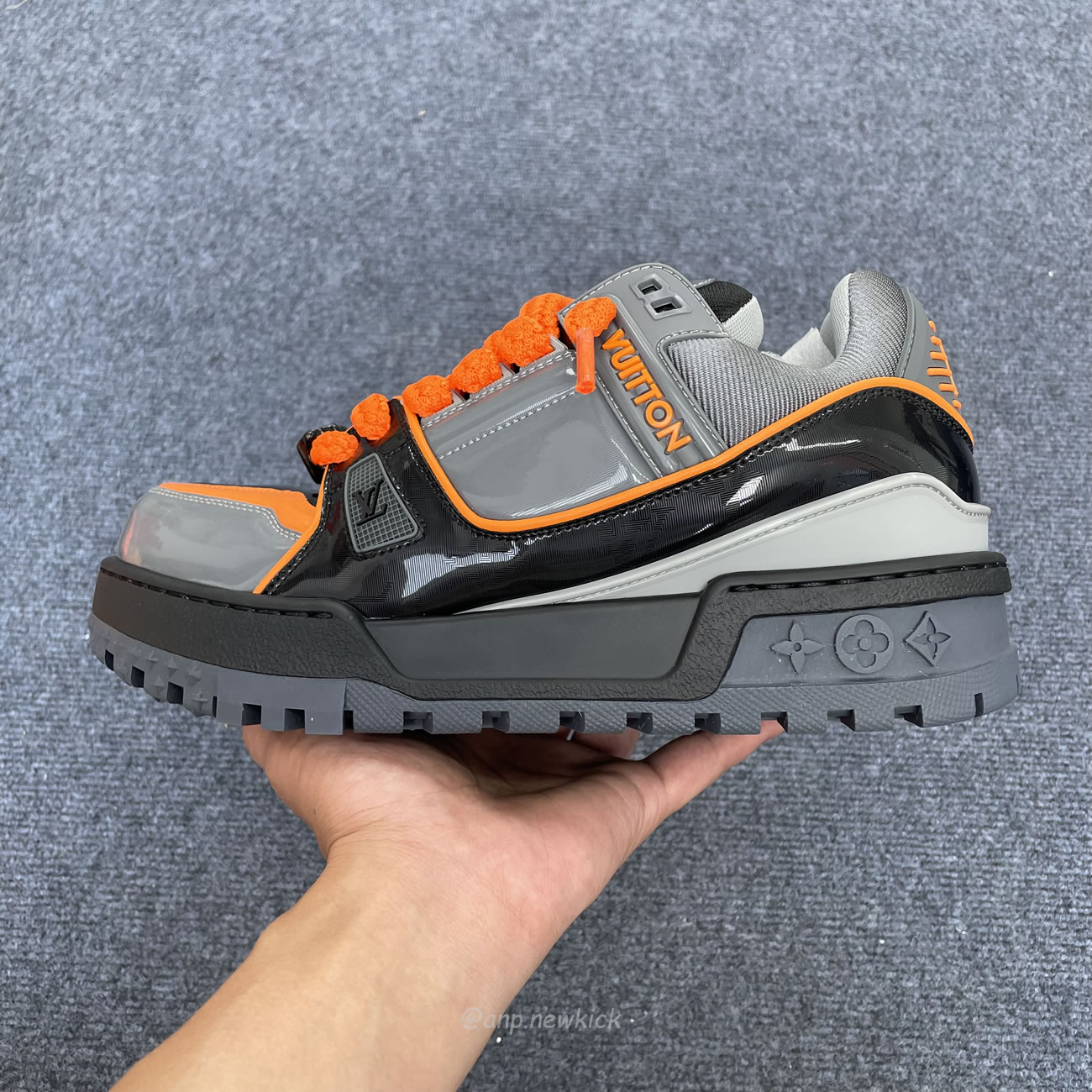 Louis Vuitton Lv Trainer Maxi Black Orange Monogram 1acf6i (7) - www.newkick.vip