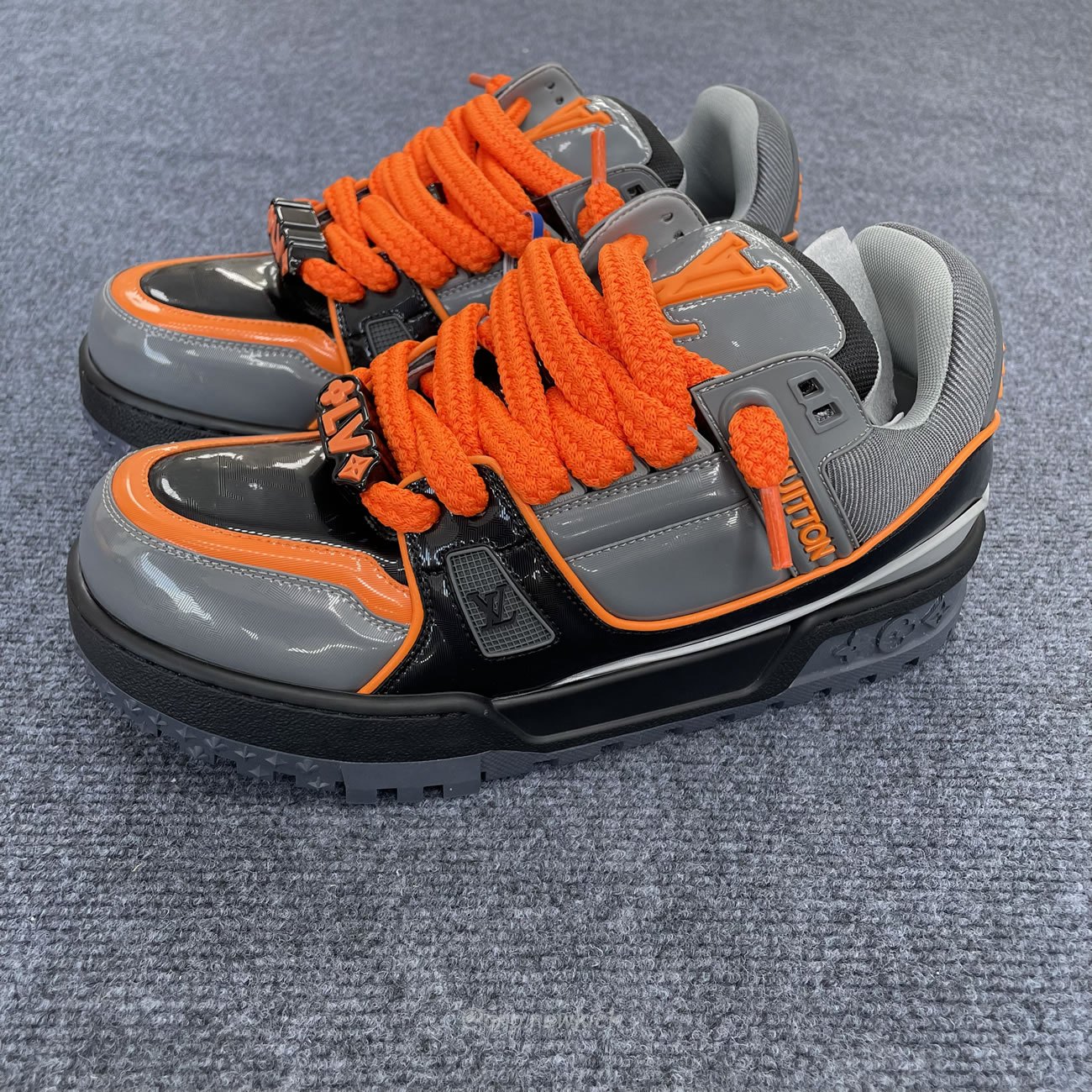 Louis Vuitton Lv Trainer Maxi Black Orange Monogram 1acf6i (8) - www.newkick.vip