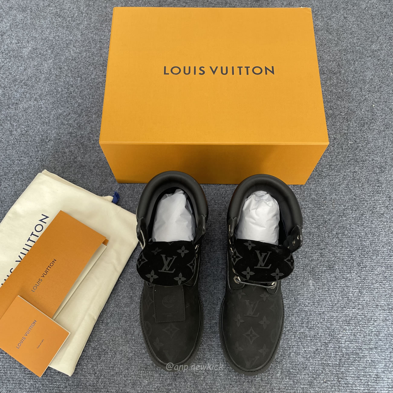 Louis Vuitton Timberland 6 Botín Ankle Boot Black Monogram 1ad73h (4) - www.newkick.vip