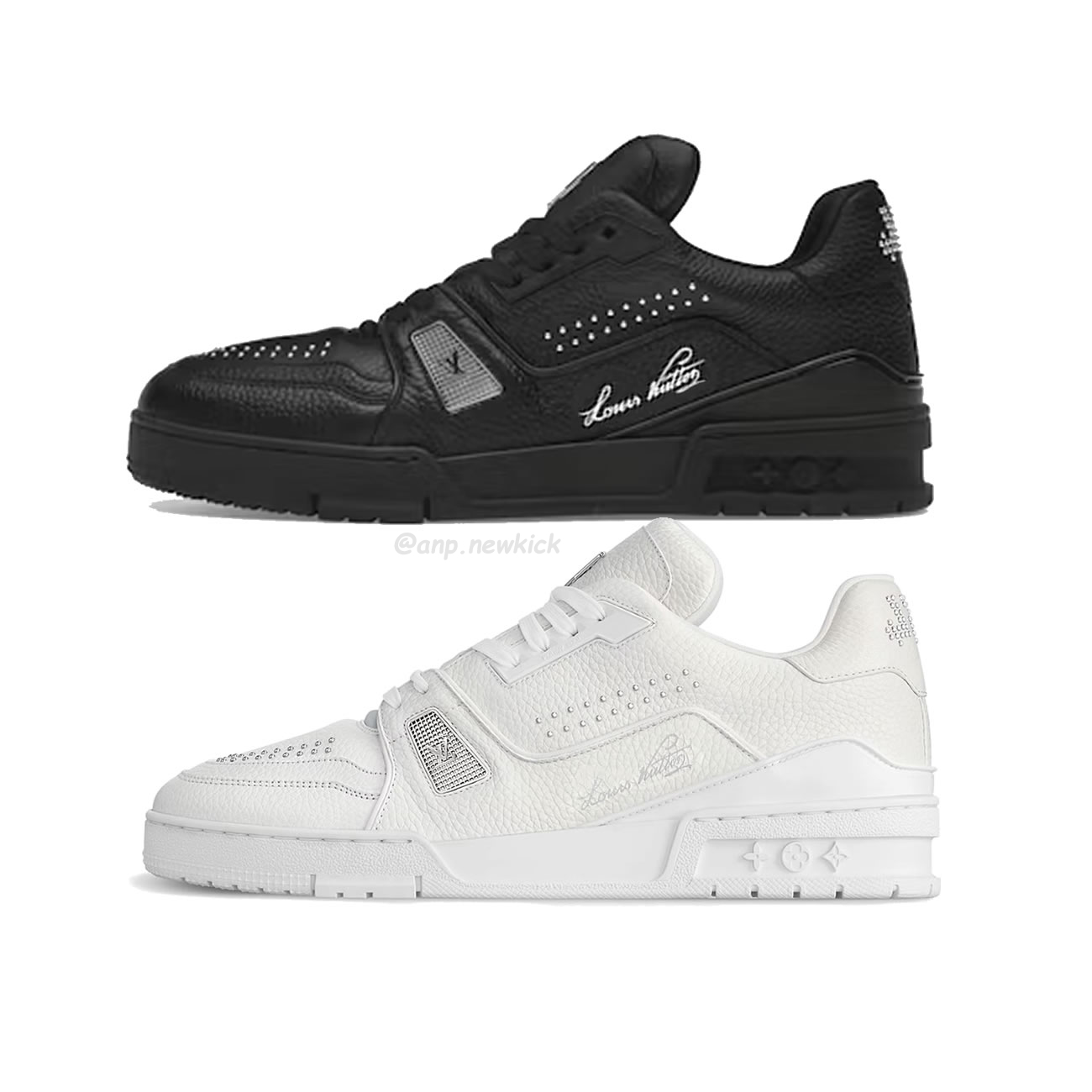 Louis Vuitton Lv Trainer Black White Calf Leather 1addby (1) - www.newkick.vip
