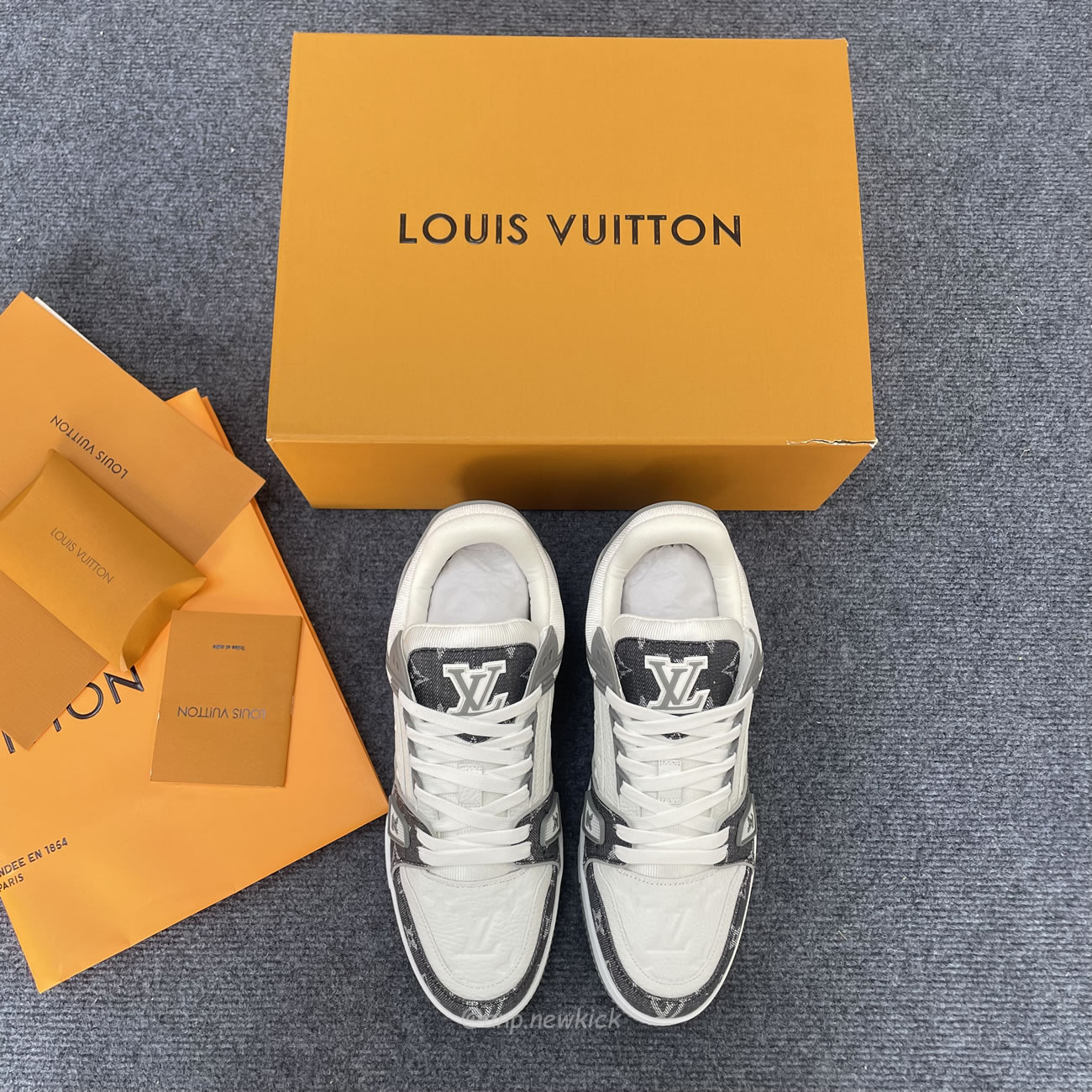 Louis Vuitton Trainer Monogram Denim Grey White 1adf58 (2) - www.newkick.vip
