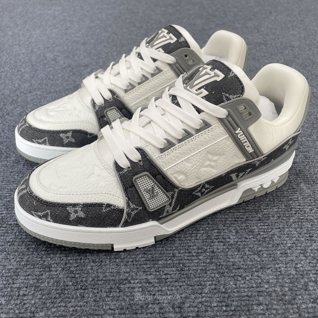 Louis Vuitton Trainer Monogram Denim Grey White 1adf58 (5) - www.newkick.vip