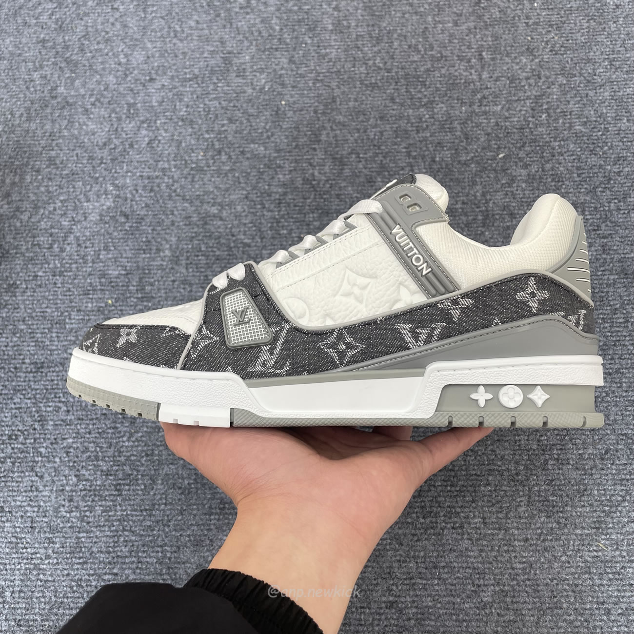 Louis Vuitton Trainer Monogram Denim Grey White 1adf58 (7) - www.newkick.vip