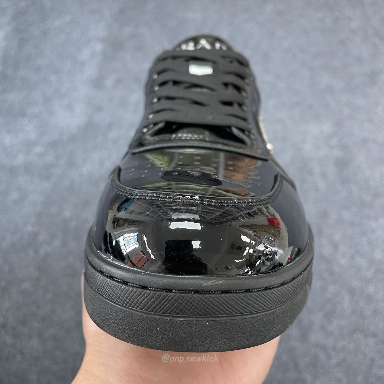 Prada Sneakers Mid Top Black Patent Leather 1e792m 069 F0002 F B030 (8) - www.newkick.vip