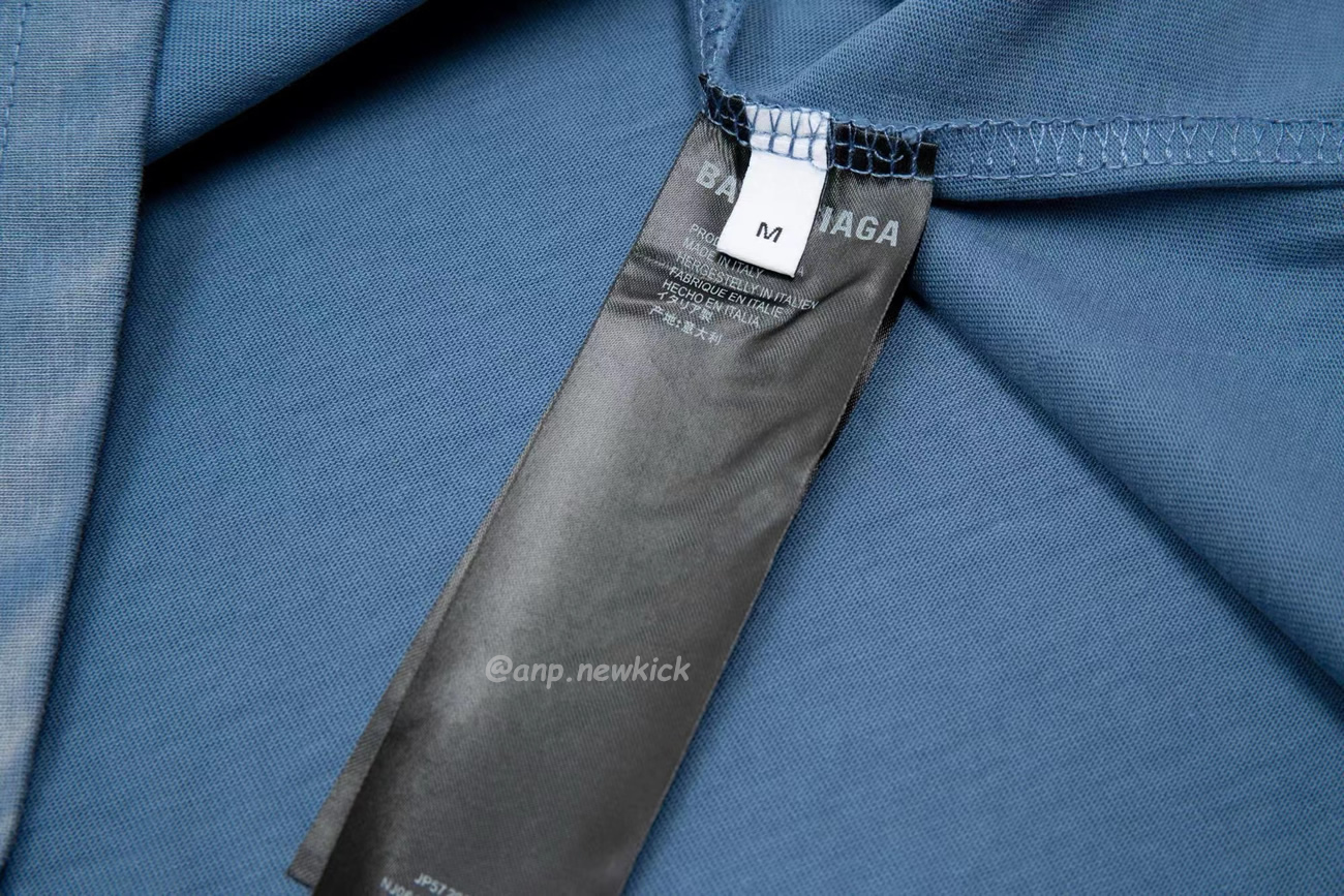 Balenciaga 24ss Letter Logo Printing Short Sleeve Retro T Shirt (2) - www.newkick.vip