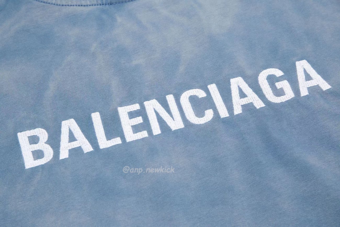 Balenciaga 24ss Letter Logo Printing Short Sleeve Retro T Shirt (3) - www.newkick.vip