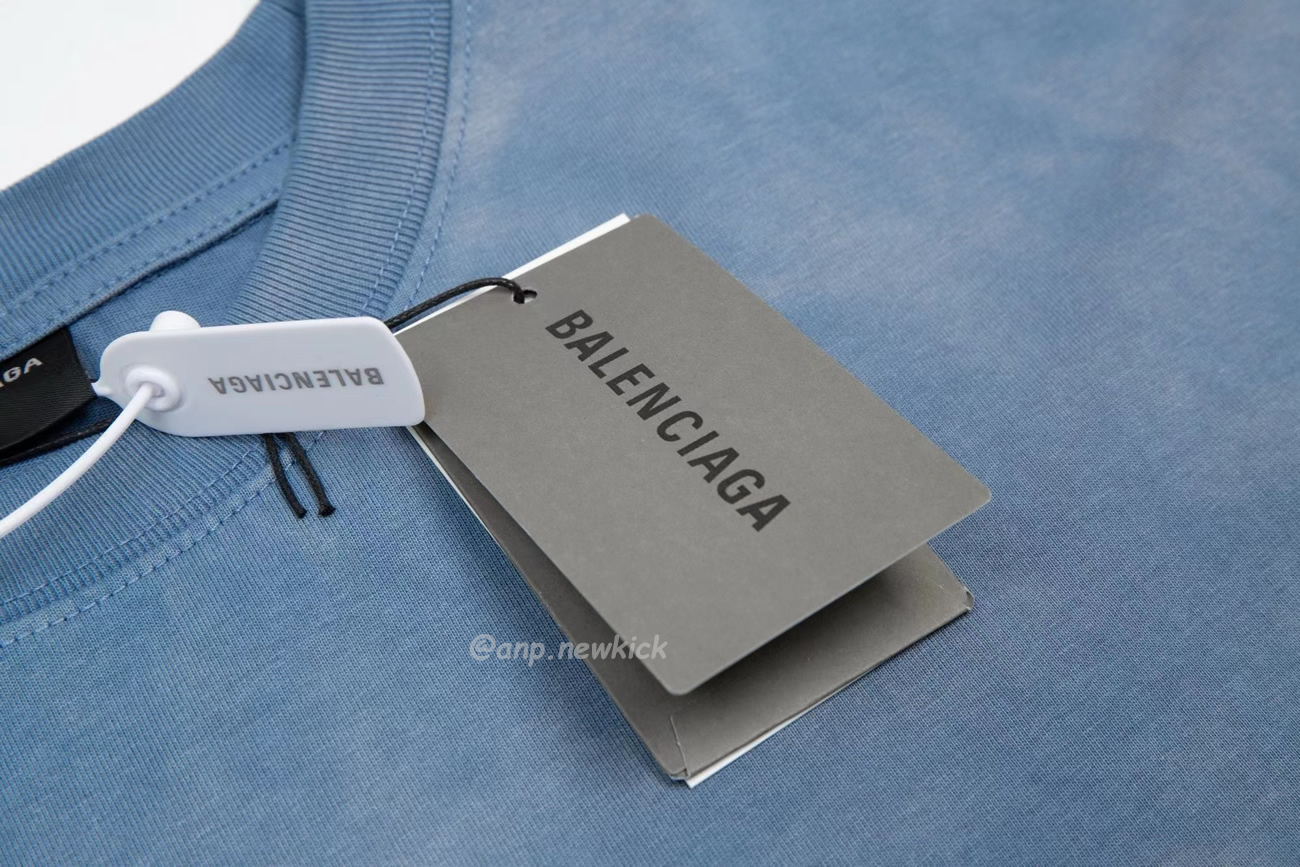 Balenciaga 24ss Letter Logo Printing Short Sleeve Retro T Shirt (8) - www.newkick.vip