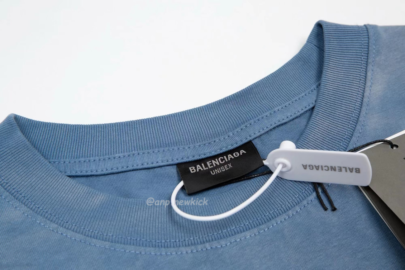 Balenciaga 24ss Letter Logo Printing Short Sleeve Retro T Shirt (6) - www.newkick.vip