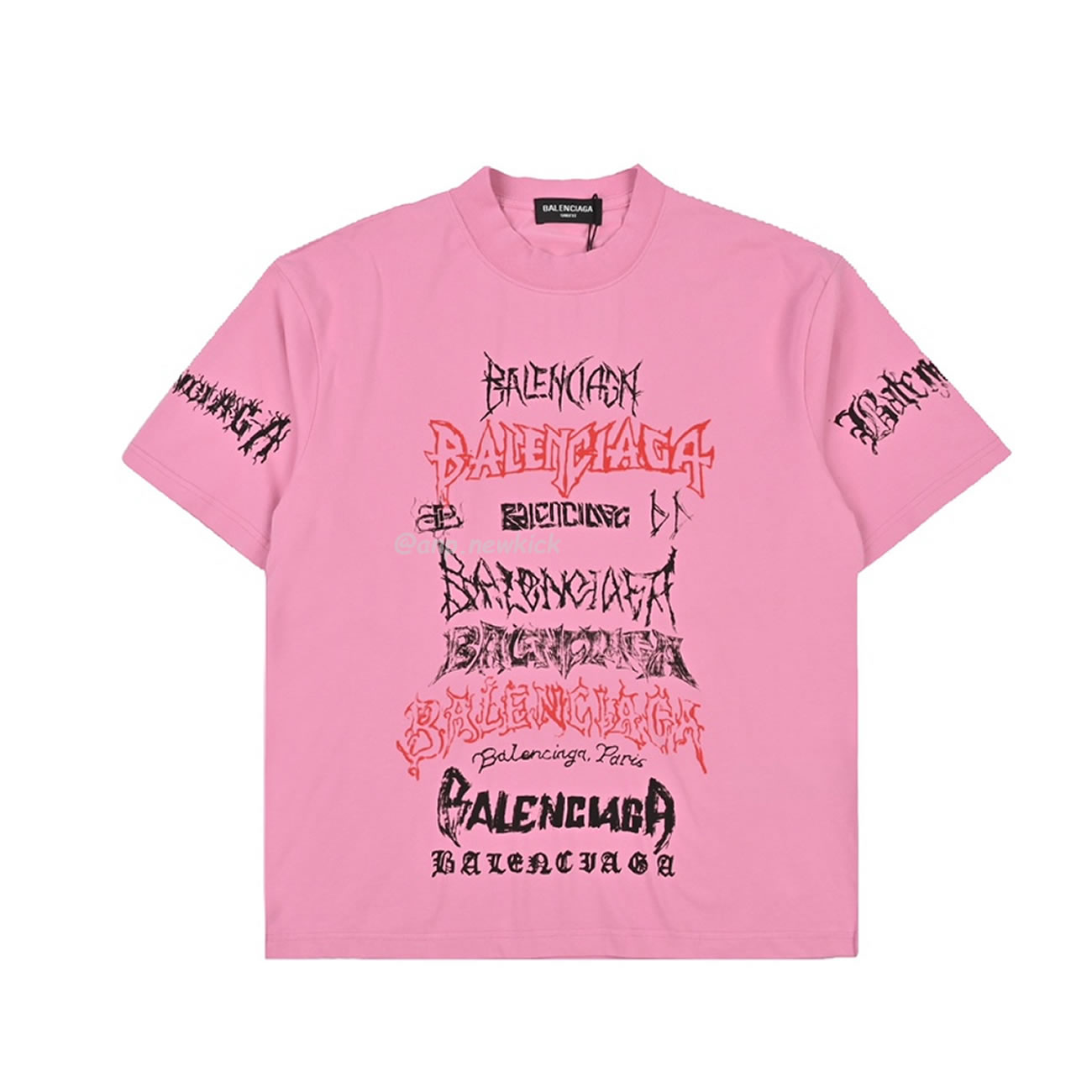 Balenciaga 24ss Gothic Printed Short Sleeves T Shirt (3) - www.newkick.vip