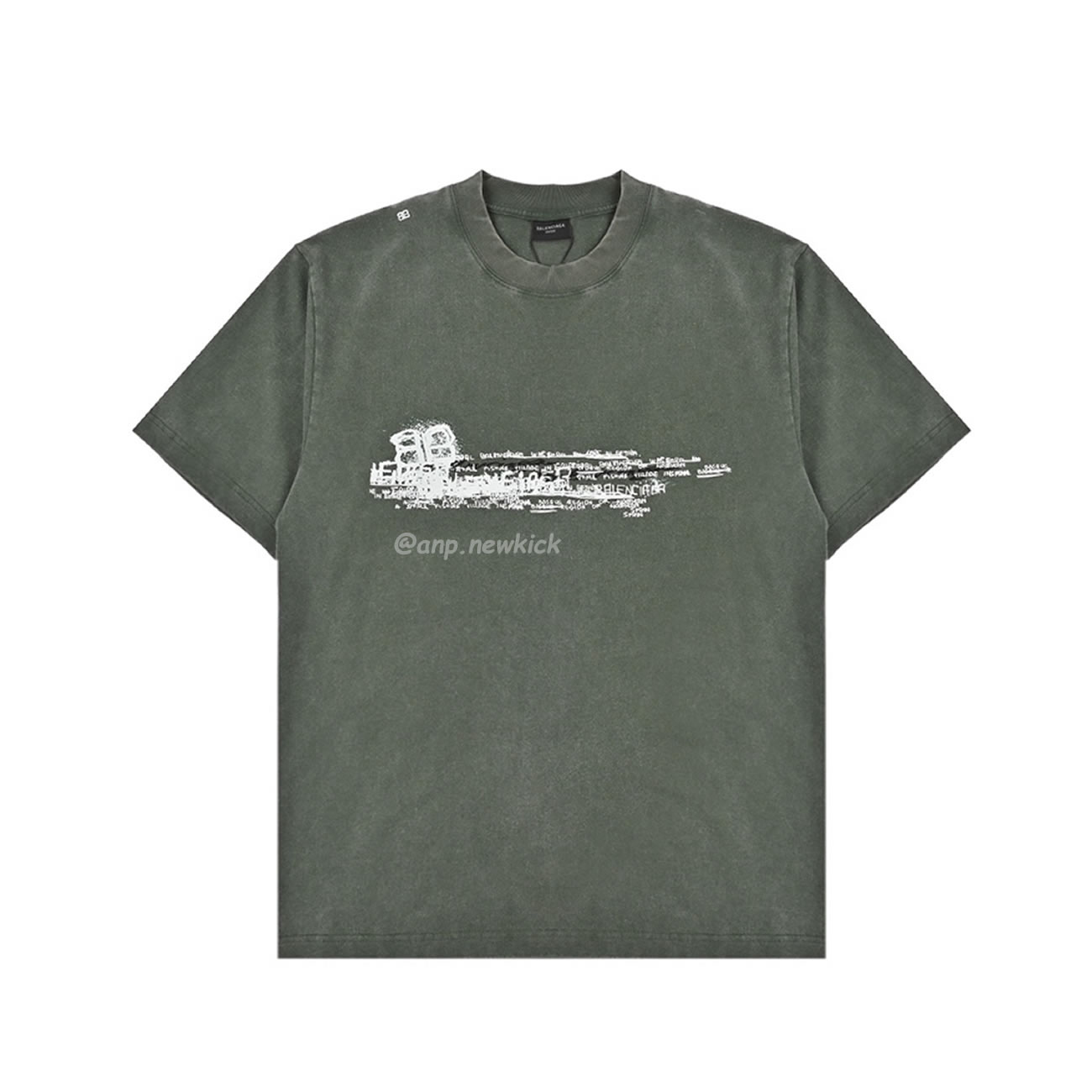 Balenciaga 24ss Graffiti Letter Stir Fried Snowflake Short Sleeved T Shirt (7) - www.newkick.vip