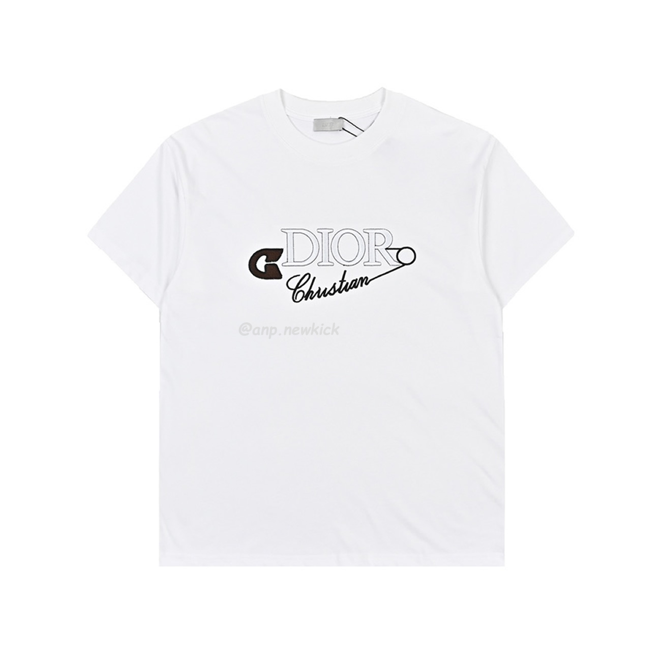 Dior 24ss Pin Logo Contrasting Embroidered Short Sleeved T Shirt (2) - www.newkick.vip