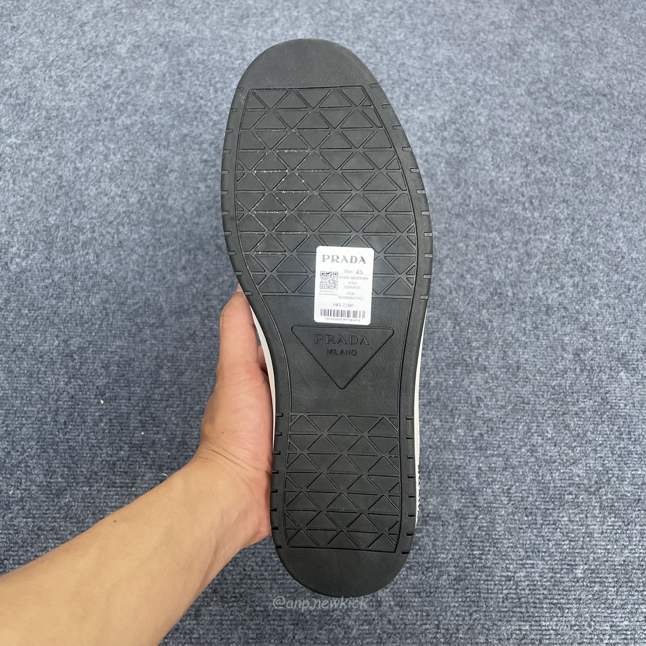 Prada Downtown Low Top Sneakers Leather White Black 2ee364 3lkg F0964 (6) - www.newkick.vip