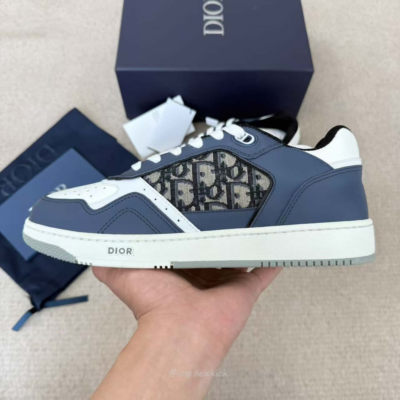 Dior B27 Low Blue Cream Dior Gray Beige Black Dior Oblique Jacquard 3sn272zir_h568 (6) - www.newkick.vip