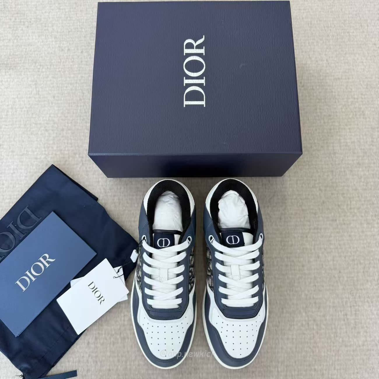 Dior B27 Low Blue Cream Dior Gray Beige Black Dior Oblique Jacquard 3sn272zir_h568 (7) - www.newkick.vip