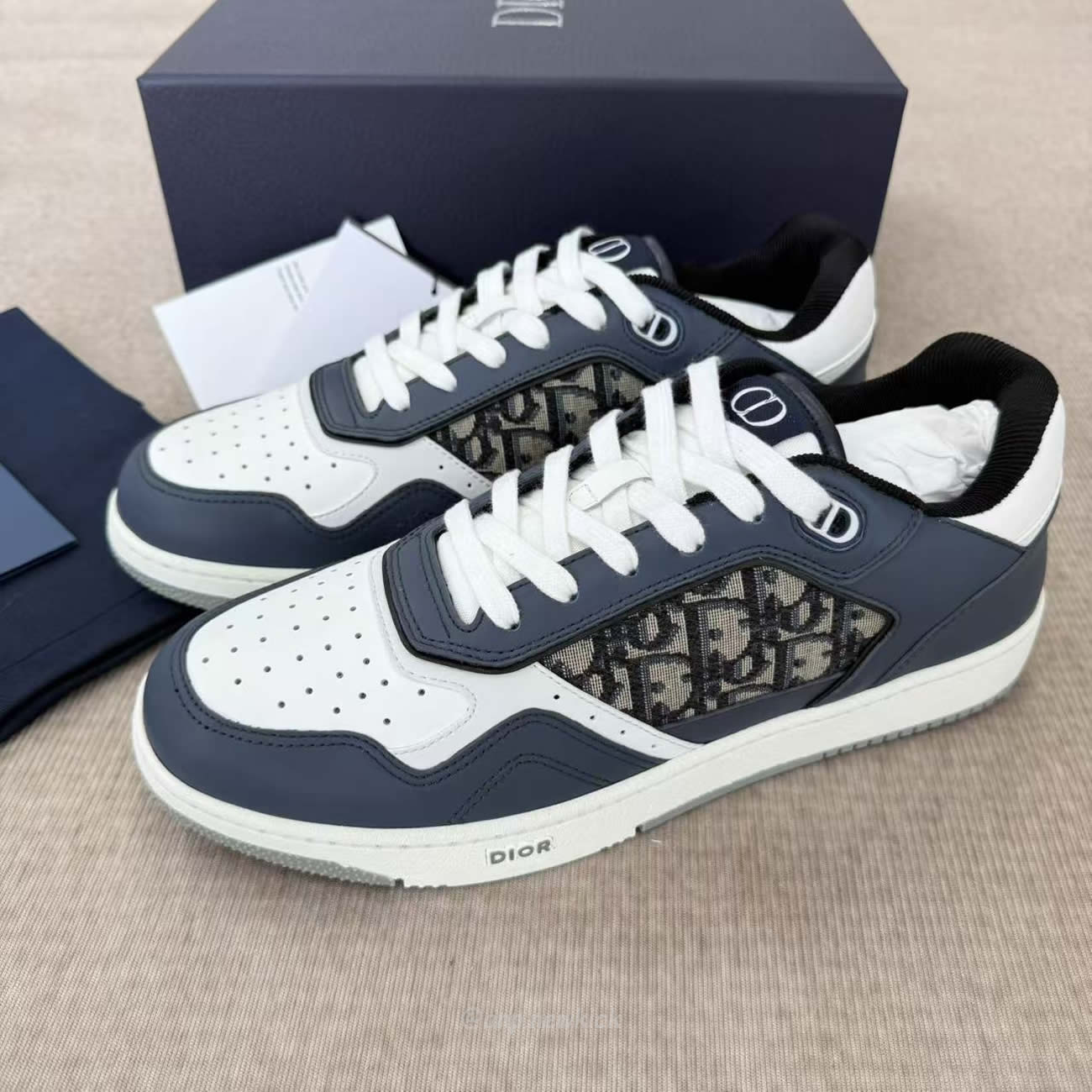 Dior B27 Low Blue Cream Dior Gray Beige Black Dior Oblique Jacquard 3sn272zir_h568 (8) - www.newkick.vip