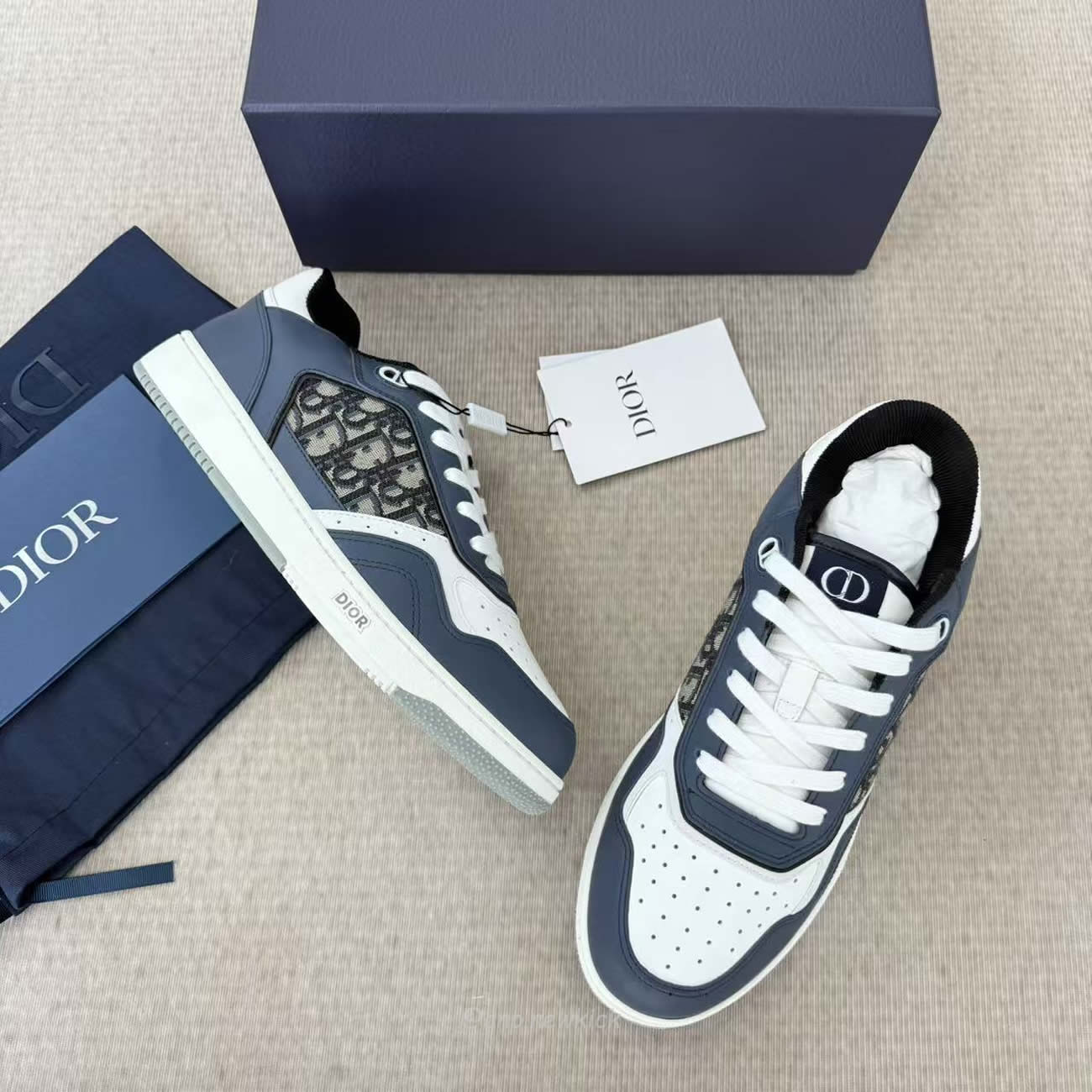 Dior B27 Low Blue Cream Dior Gray Beige Black Dior Oblique Jacquard 3sn272zir_h568 (9) - www.newkick.vip