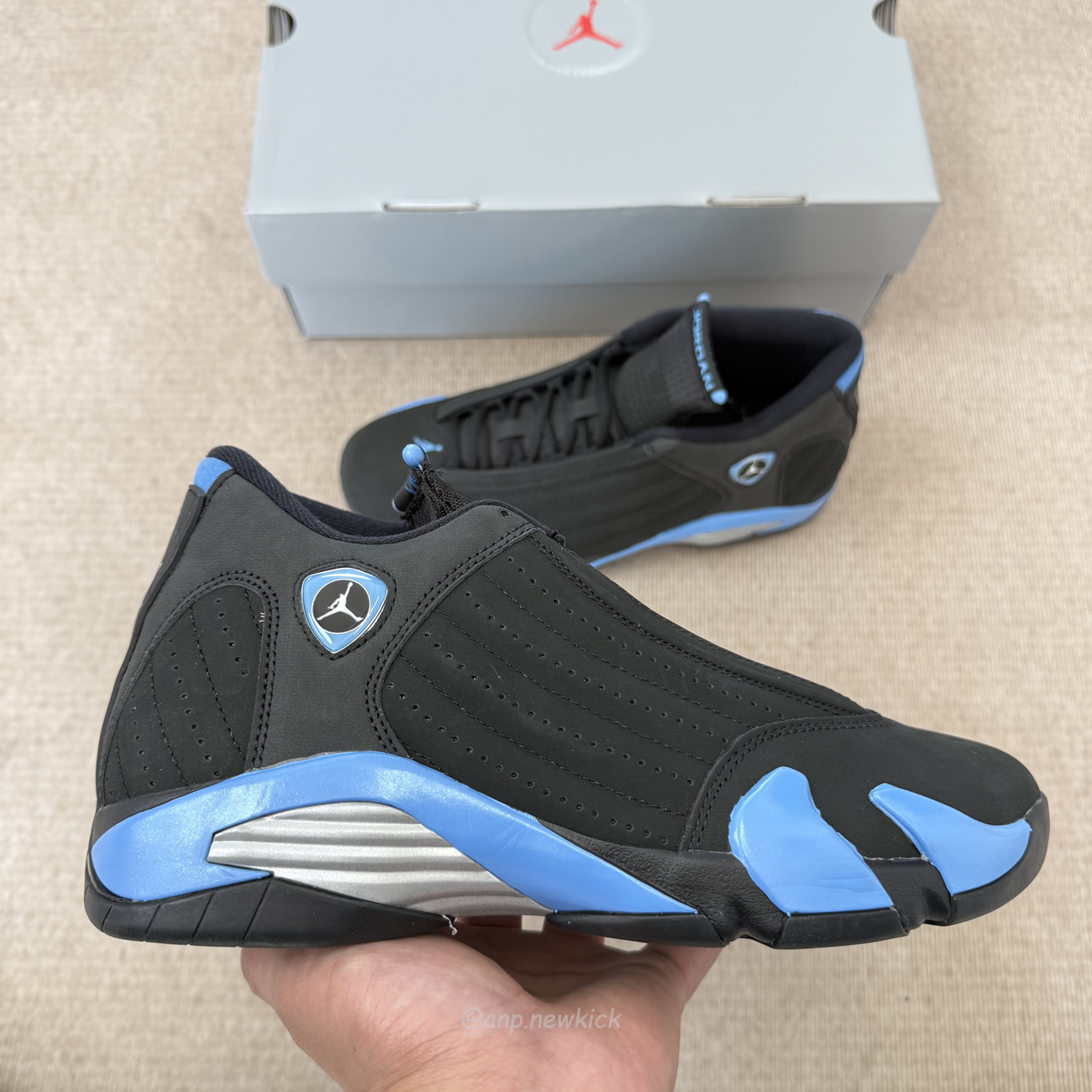 Air Jordan 14 Retro Black University Blue 487471 002 (7) - www.newkick.vip